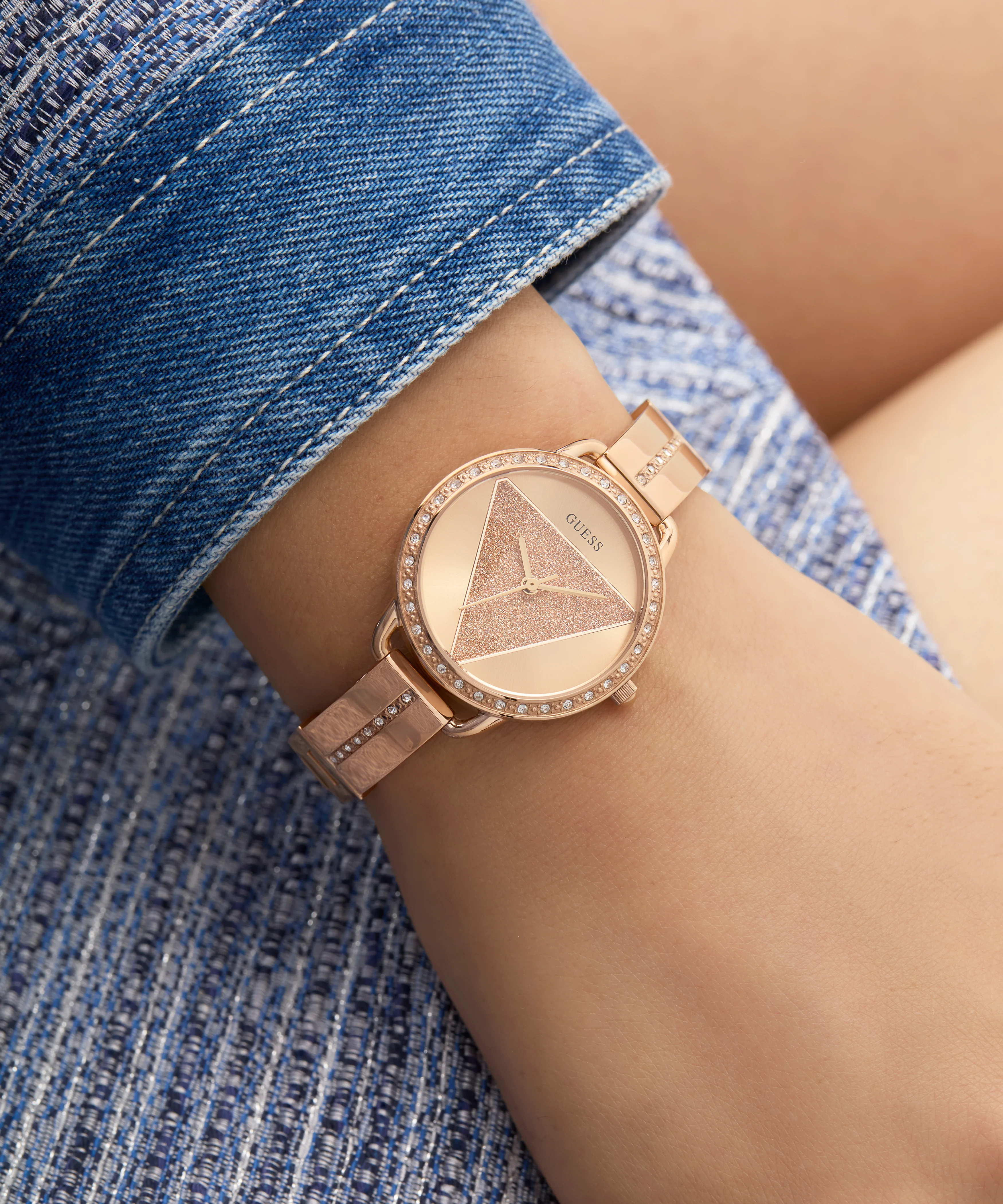 GUESS Ladies Rose Gold Tone Analog Watch - Image 5