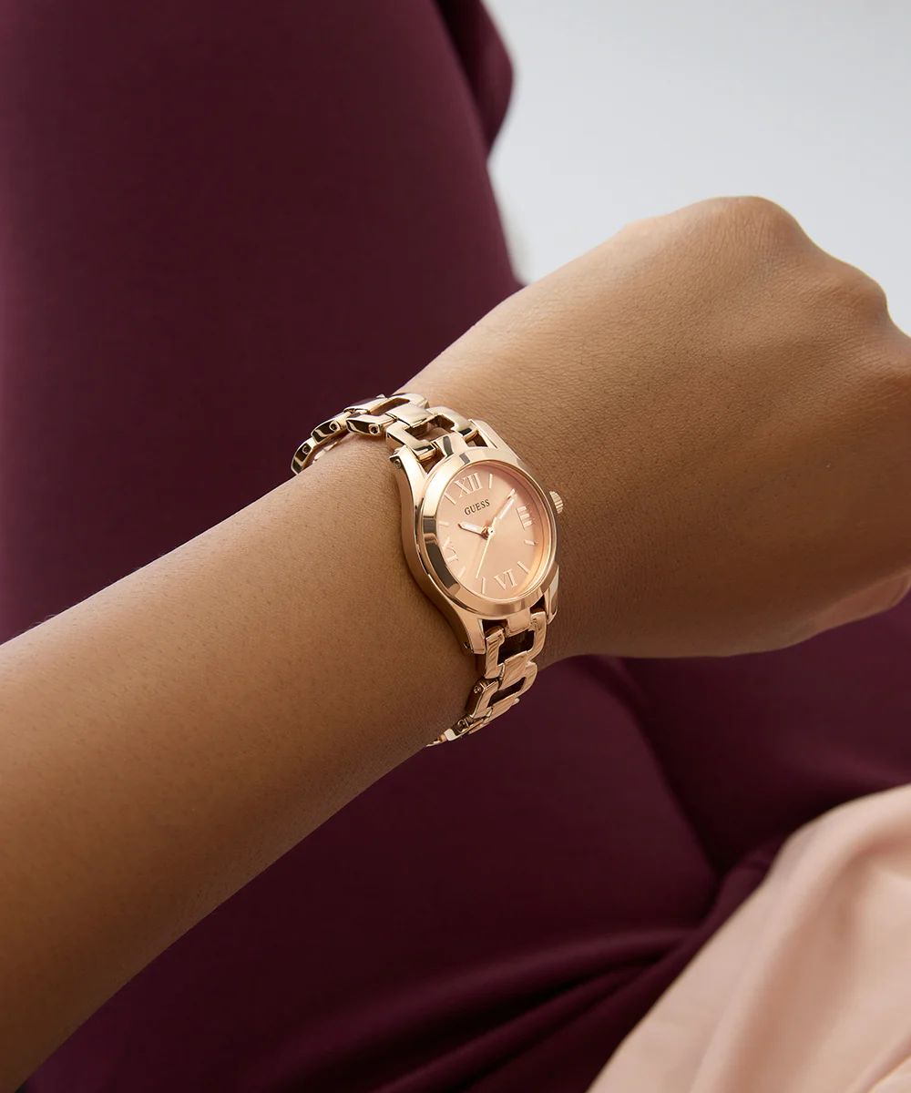 GUESS Ladies Rose Gold Tone Analog Watch - Image 4