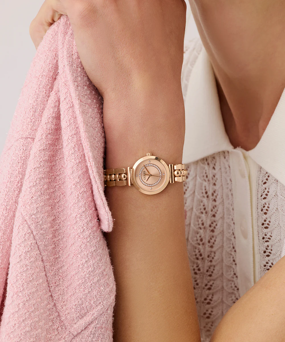 GUESS Ladies Rose Gold Tone Analog Watch - Image 4