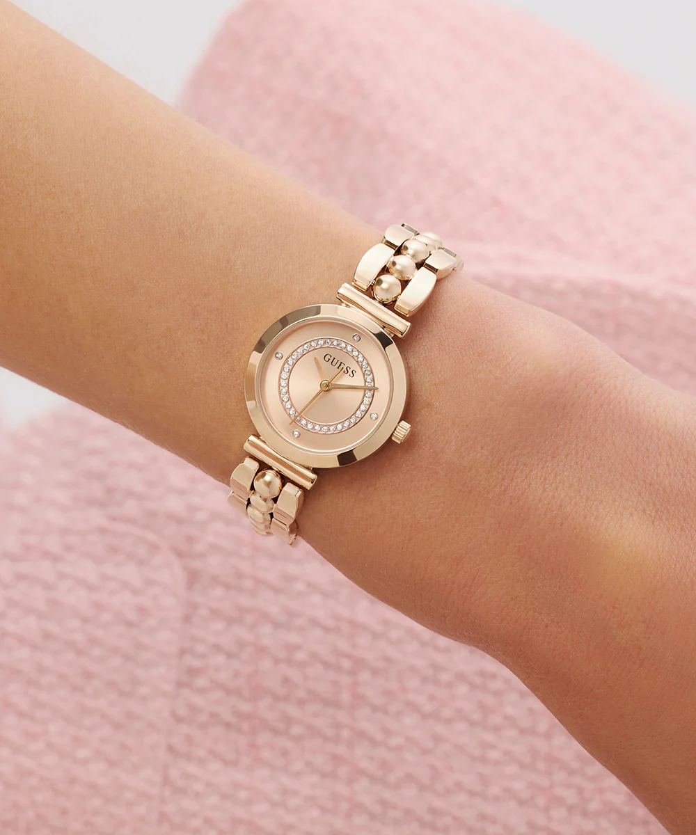 GUESS Ladies Rose Gold Tone Analog Watch - Image 5