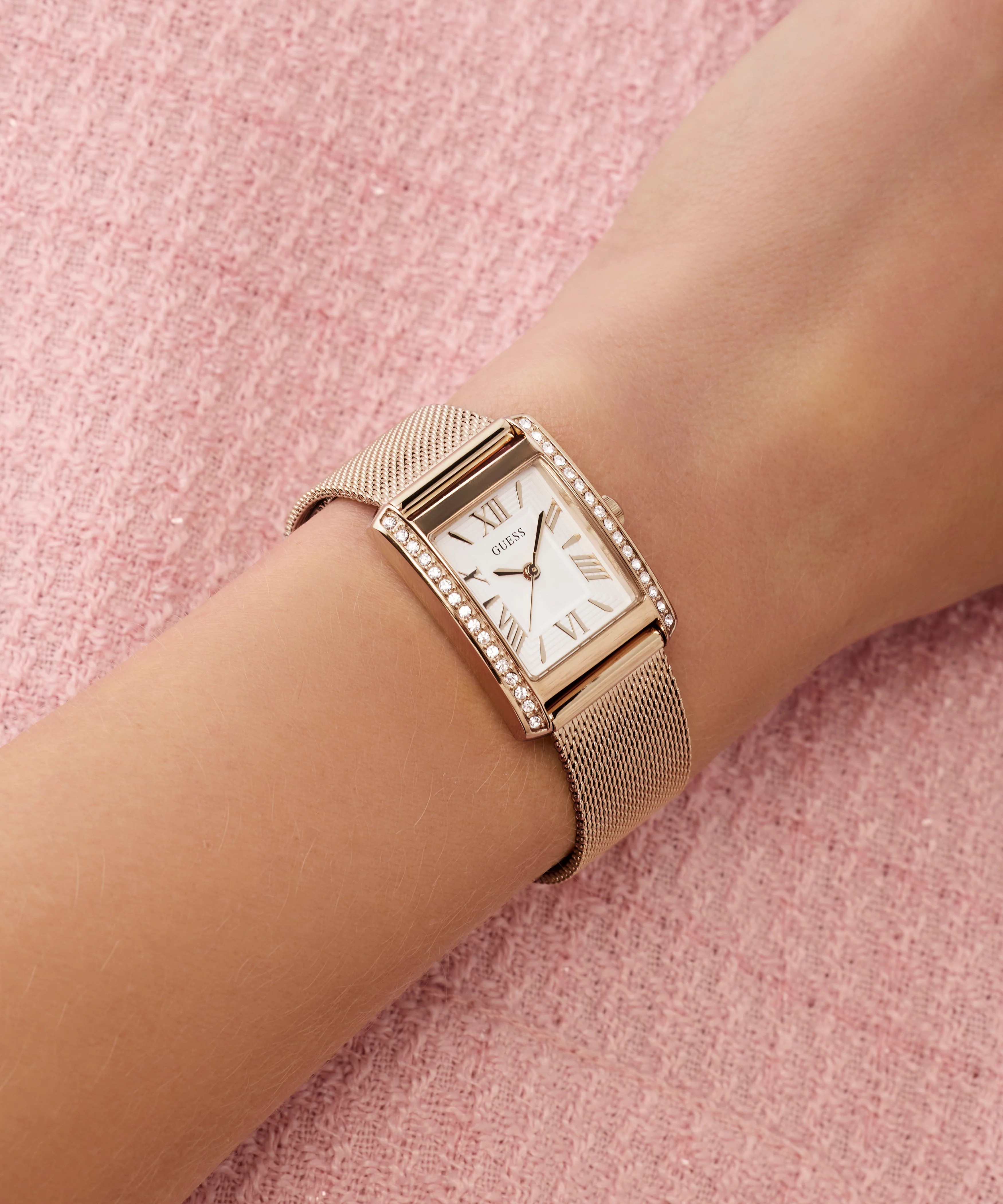 GUESS Ladies Rose Gold Tone Analog Watch - Image 5