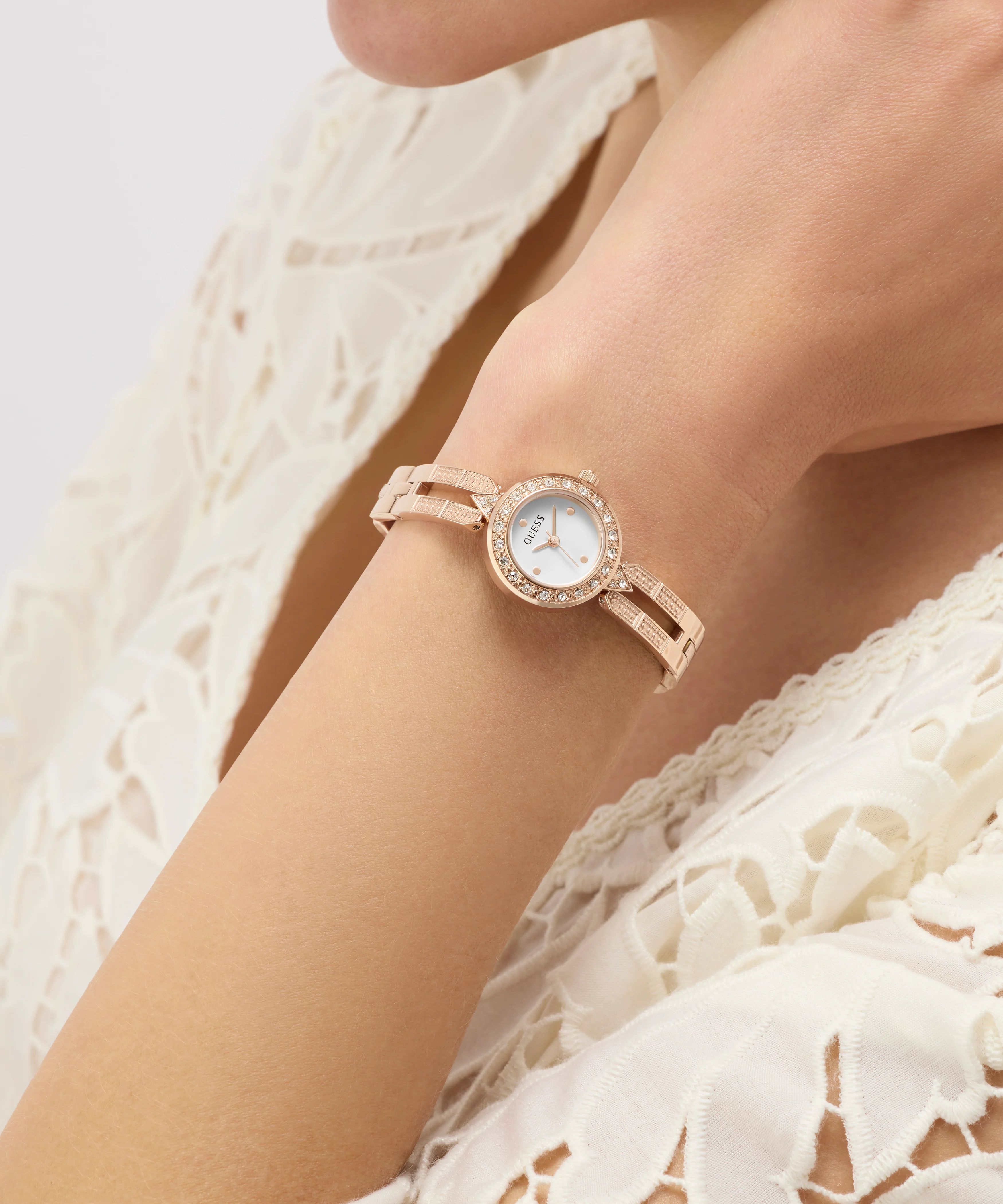 GUESS Ladies Rose Gold Tone Analog Watch - Image 3