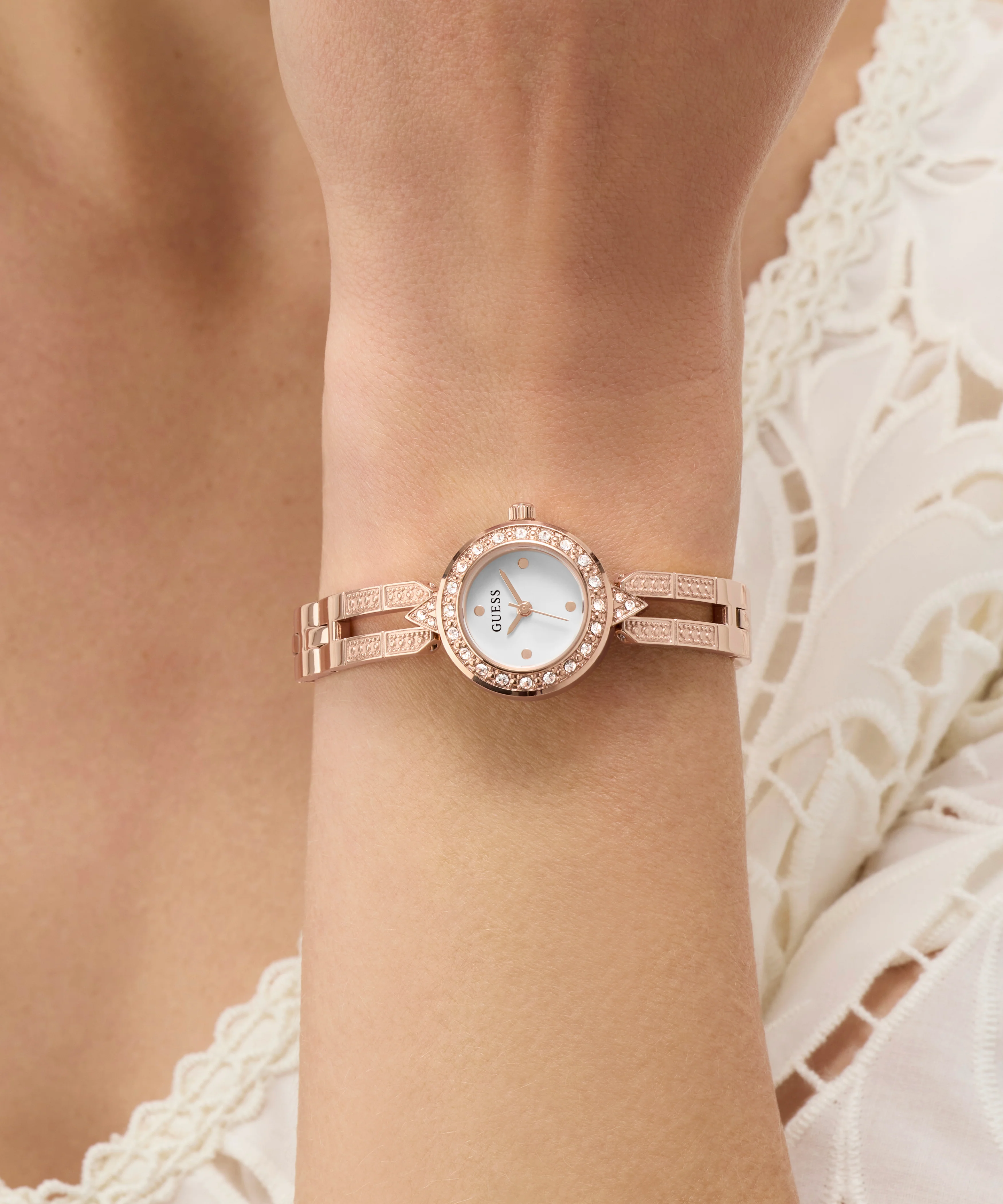 GUESS Ladies Rose Gold Tone Analog Watch - Image 6
