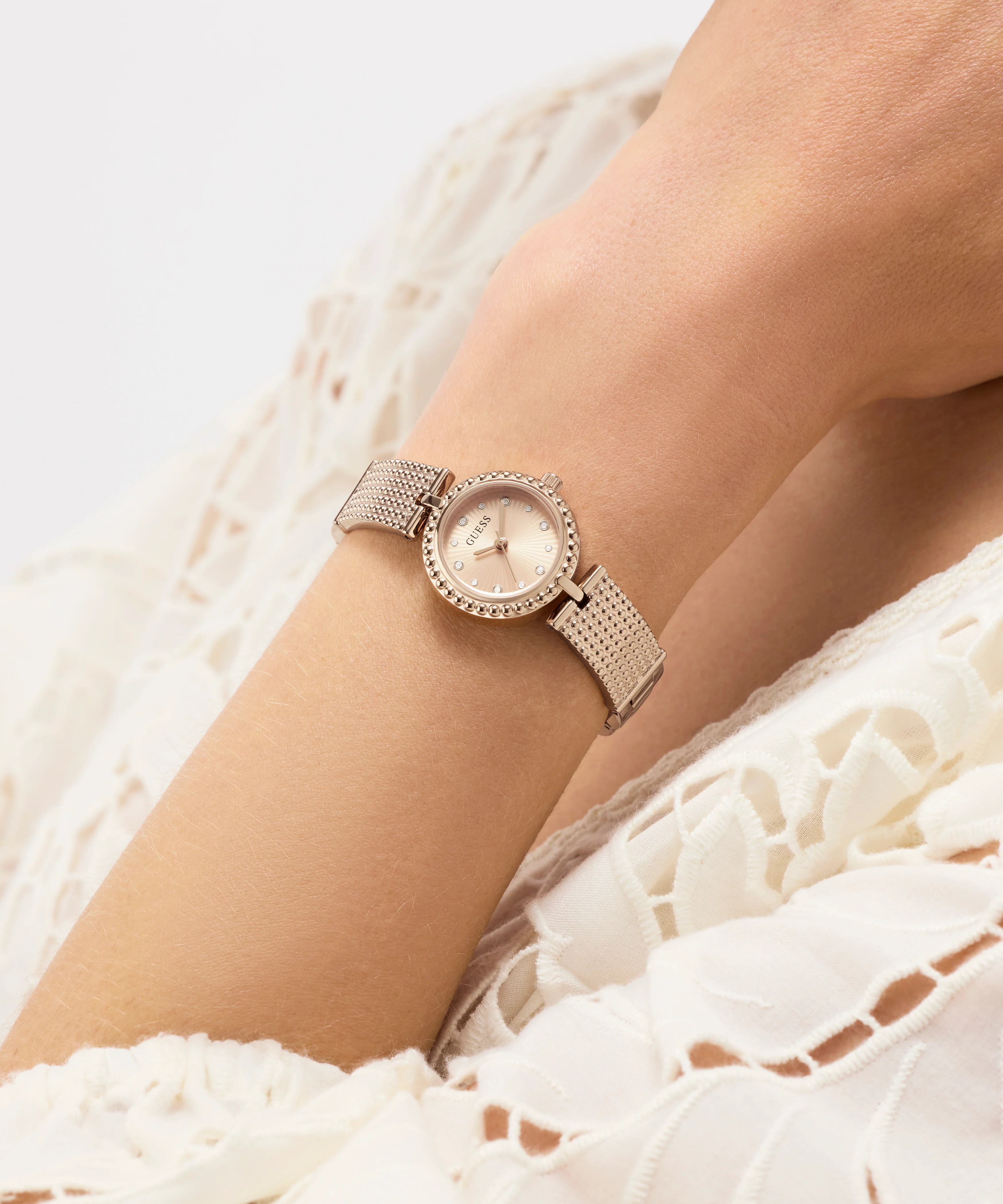 GUESS Ladies Rose Gold Tone Analog Watch - Image 5