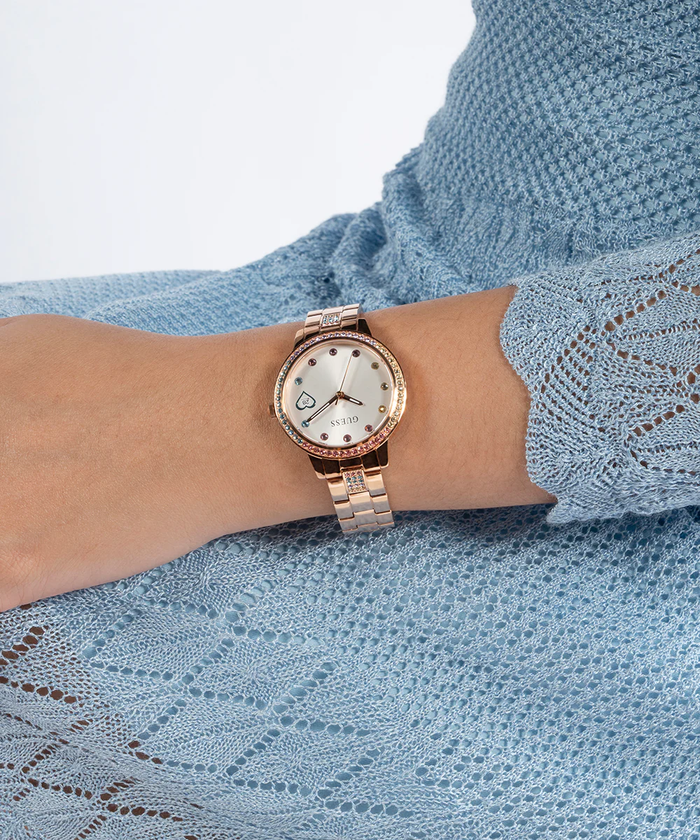 GUESS Ladies Rose Gold Tone Date Watch - Image 4