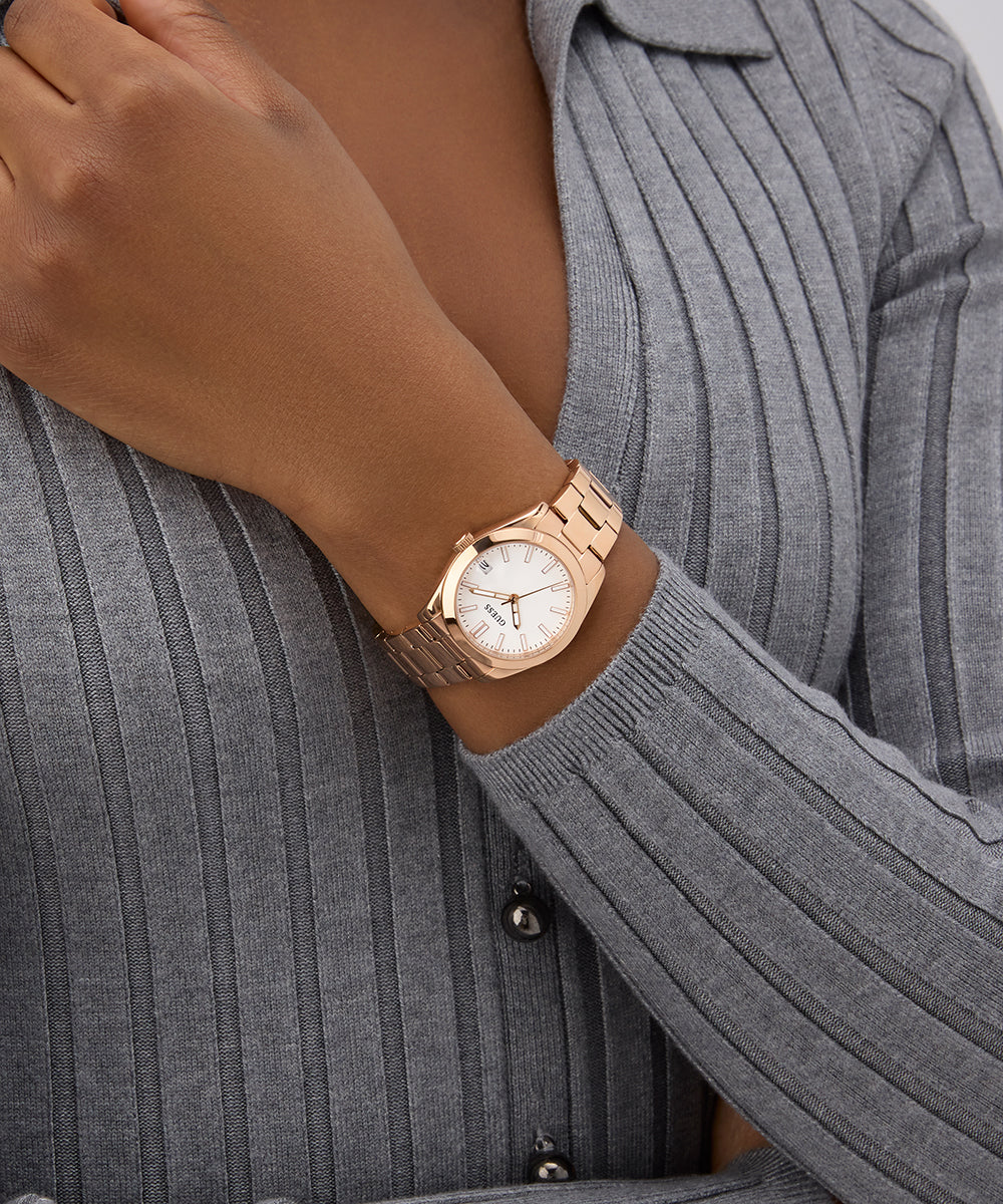 GUESS Ladies Rose Gold Tone Date Watch - Image 2