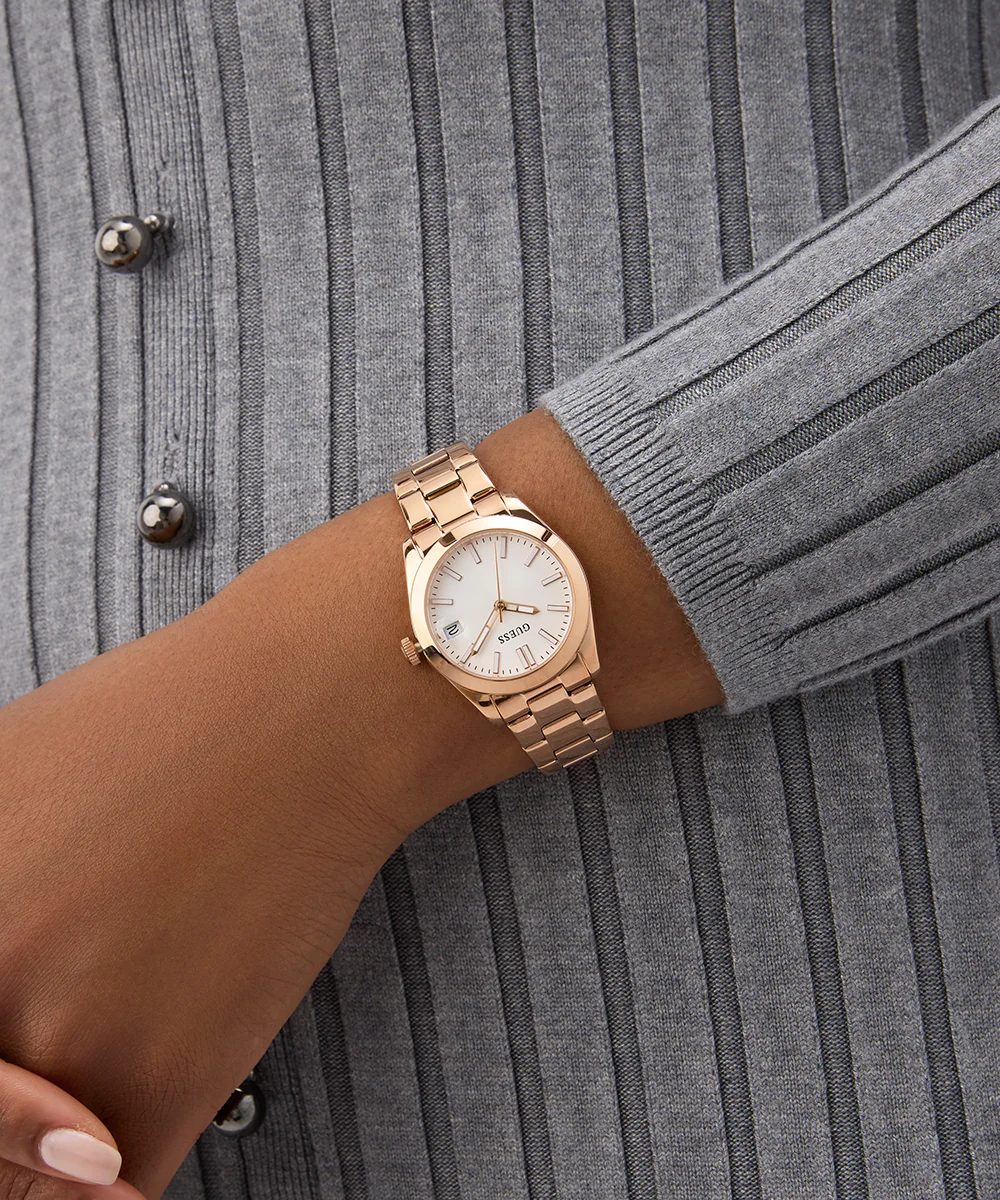 GUESS Ladies Rose Gold Tone Date Watch - Image 4
