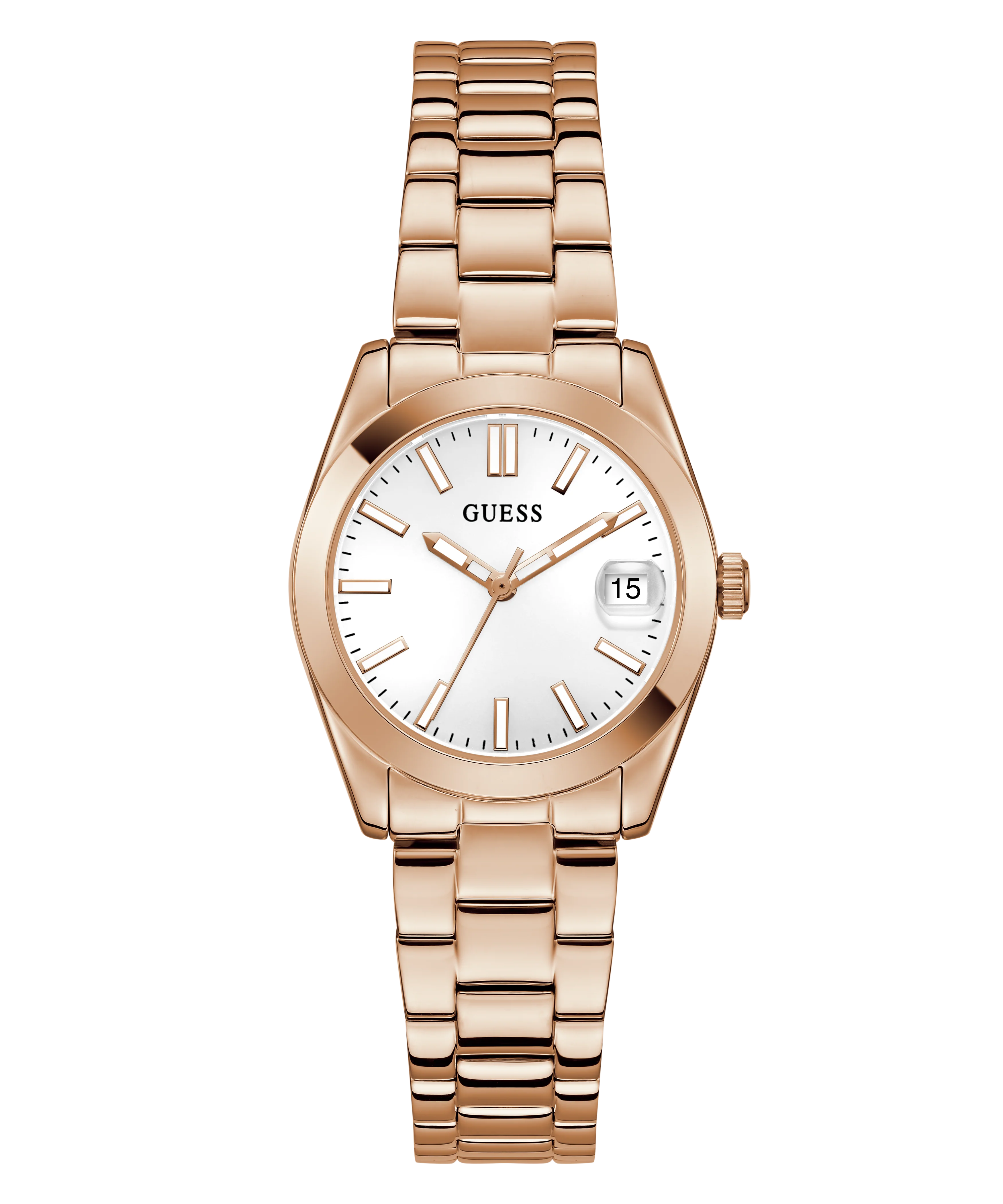 GUESS Ladies Rose Gold Tone Date Watch - Image 5