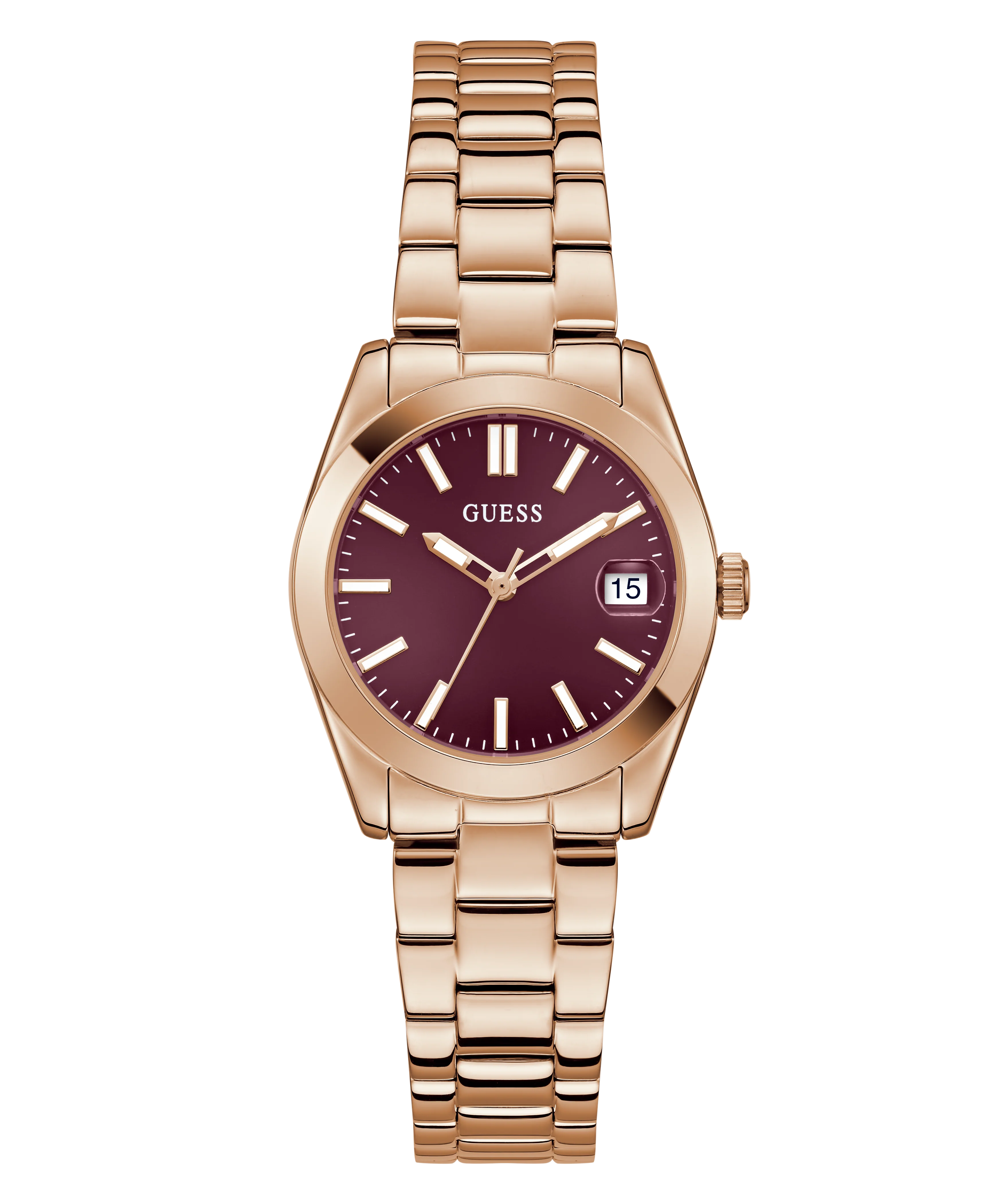 GUESS Ladies Rose Gold Tone Date Watch - Image 4