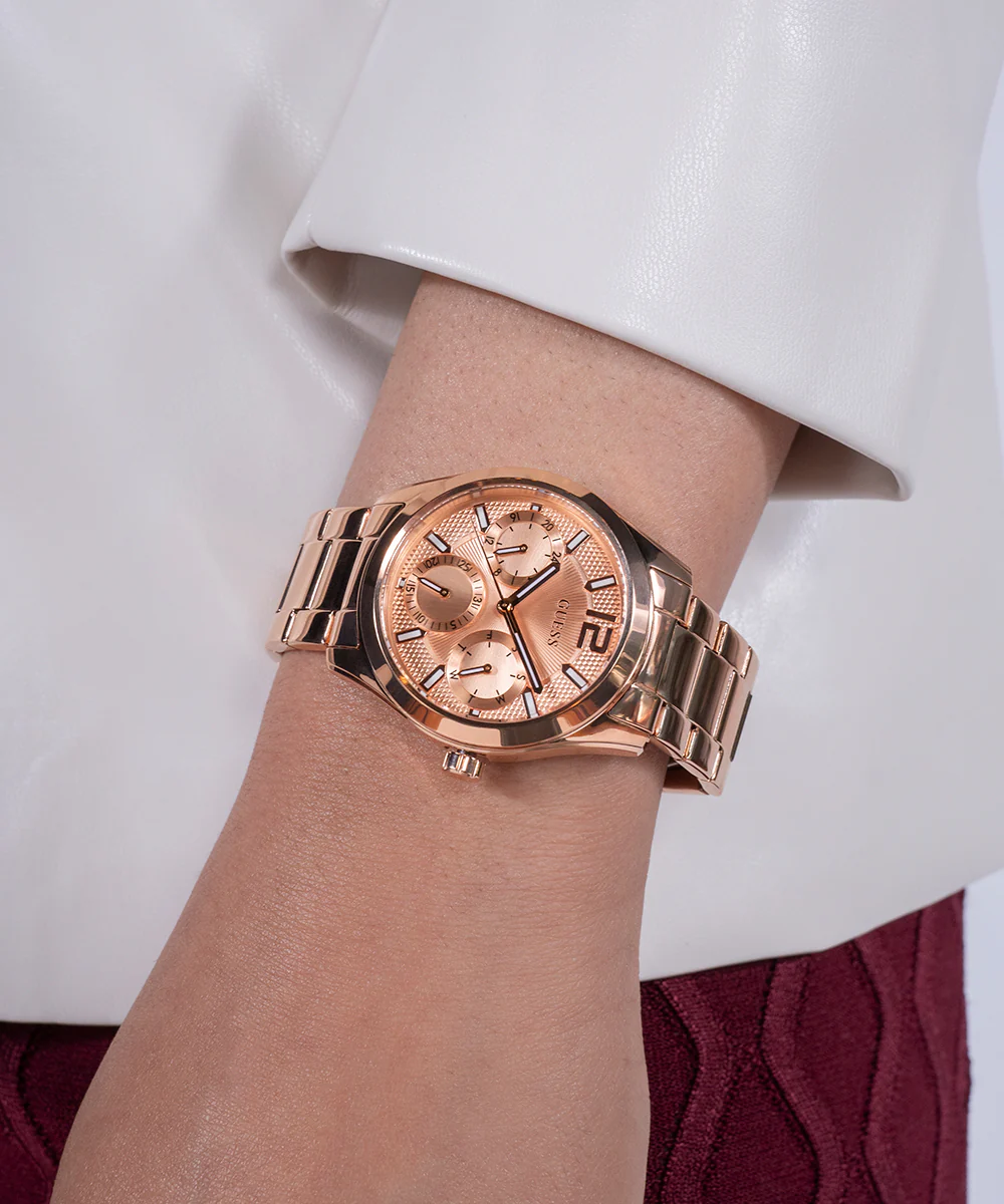 GUESS Ladies Rose Gold Tone Multi-function Watch - Image 6
