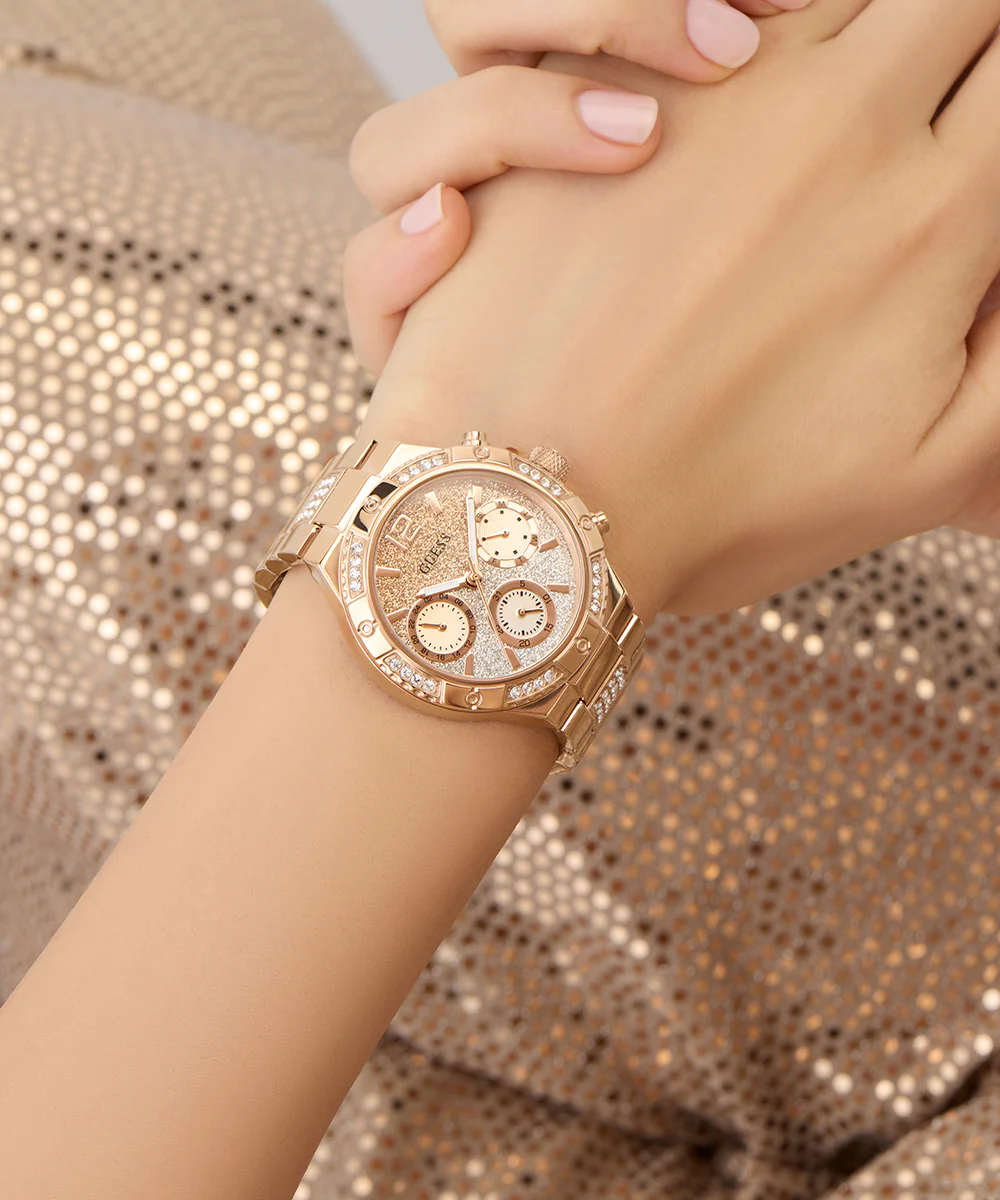 GUESS Ladies Rose Gold Tone Multi-function Watch - Image 6