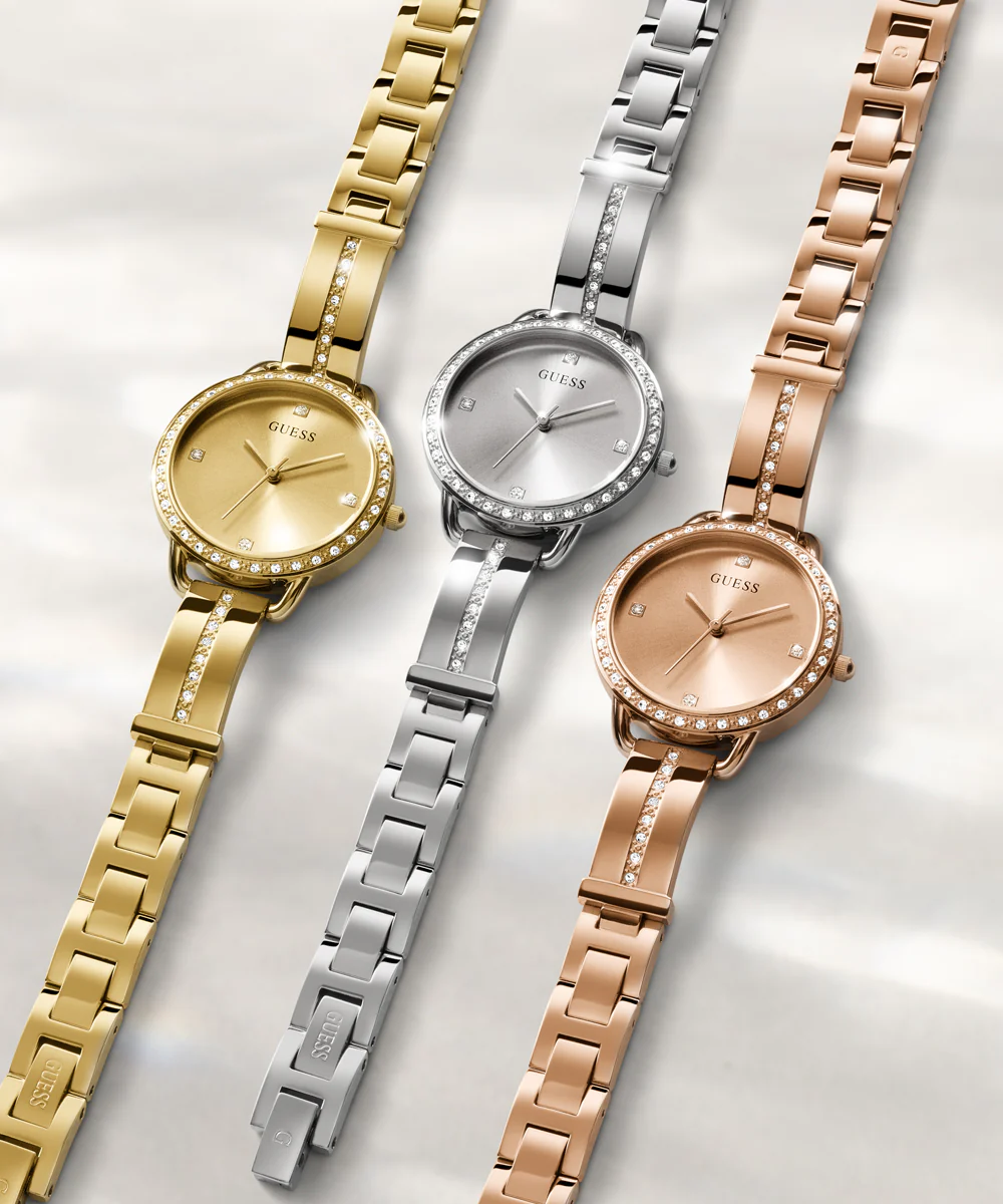 GUESS Ladies Silver Tone Analog Watch - Image 3