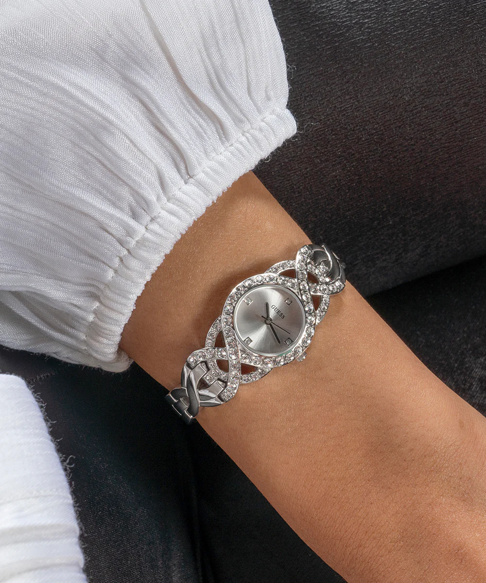 GUESS Ladies Silver Tone Analog Watch - Image 5