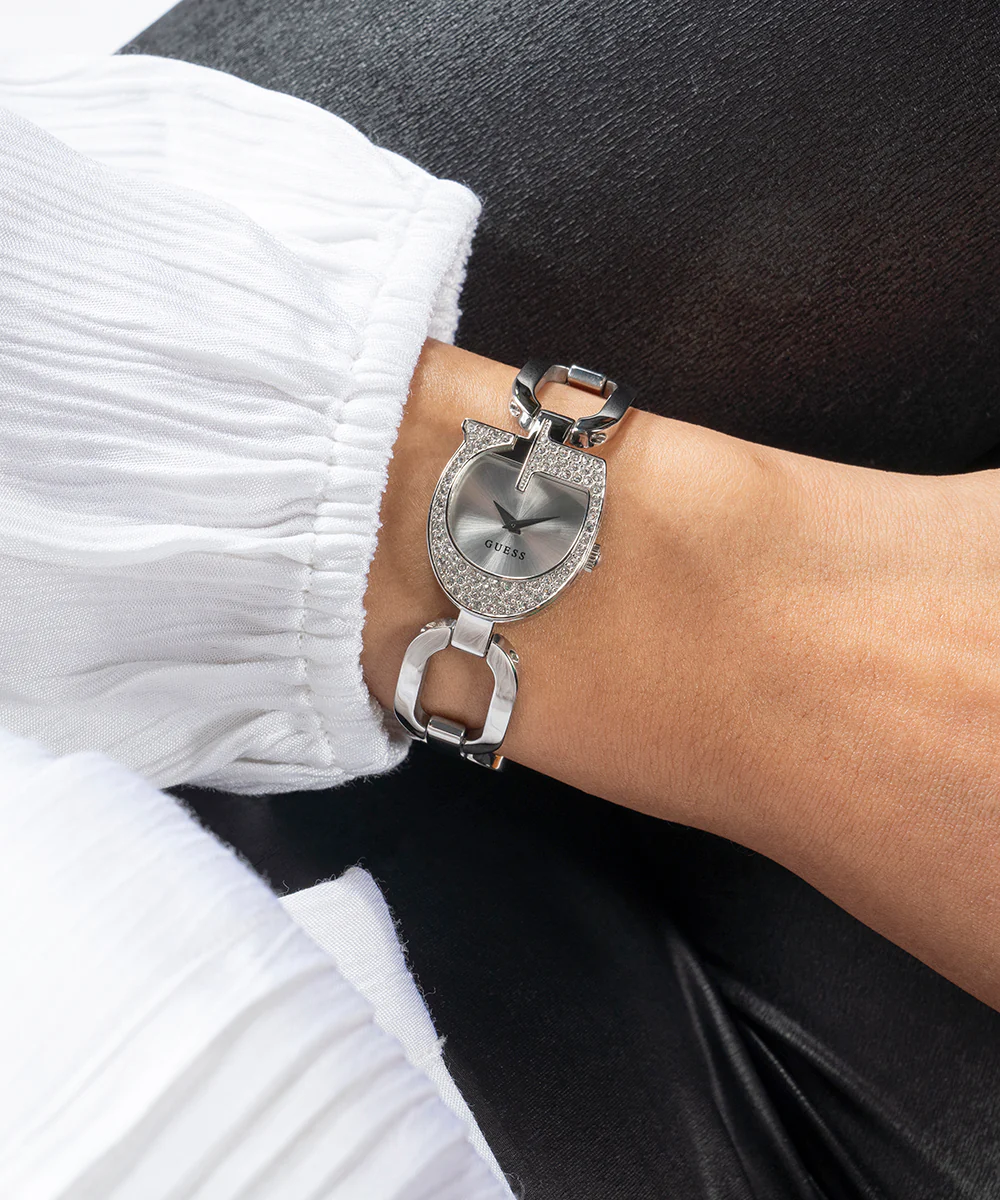 GUESS Ladies Silver Tone Analog Watch - Image 4