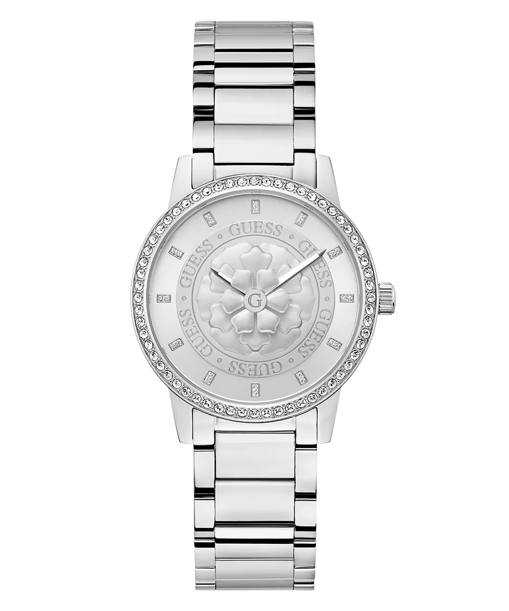 GUESS Ladies Silver Tone Analog Watch - Image 4