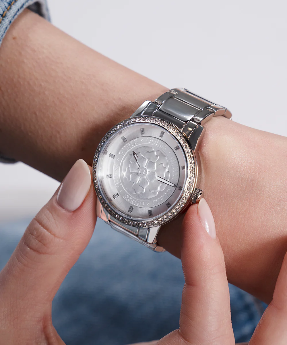 GUESS Ladies Silver Tone Analog Watch - Image 5
