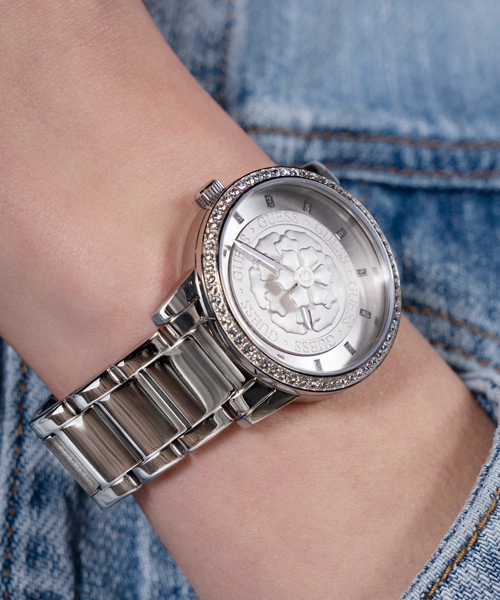 GUESS Ladies Silver Tone Analog Watch - Image 6