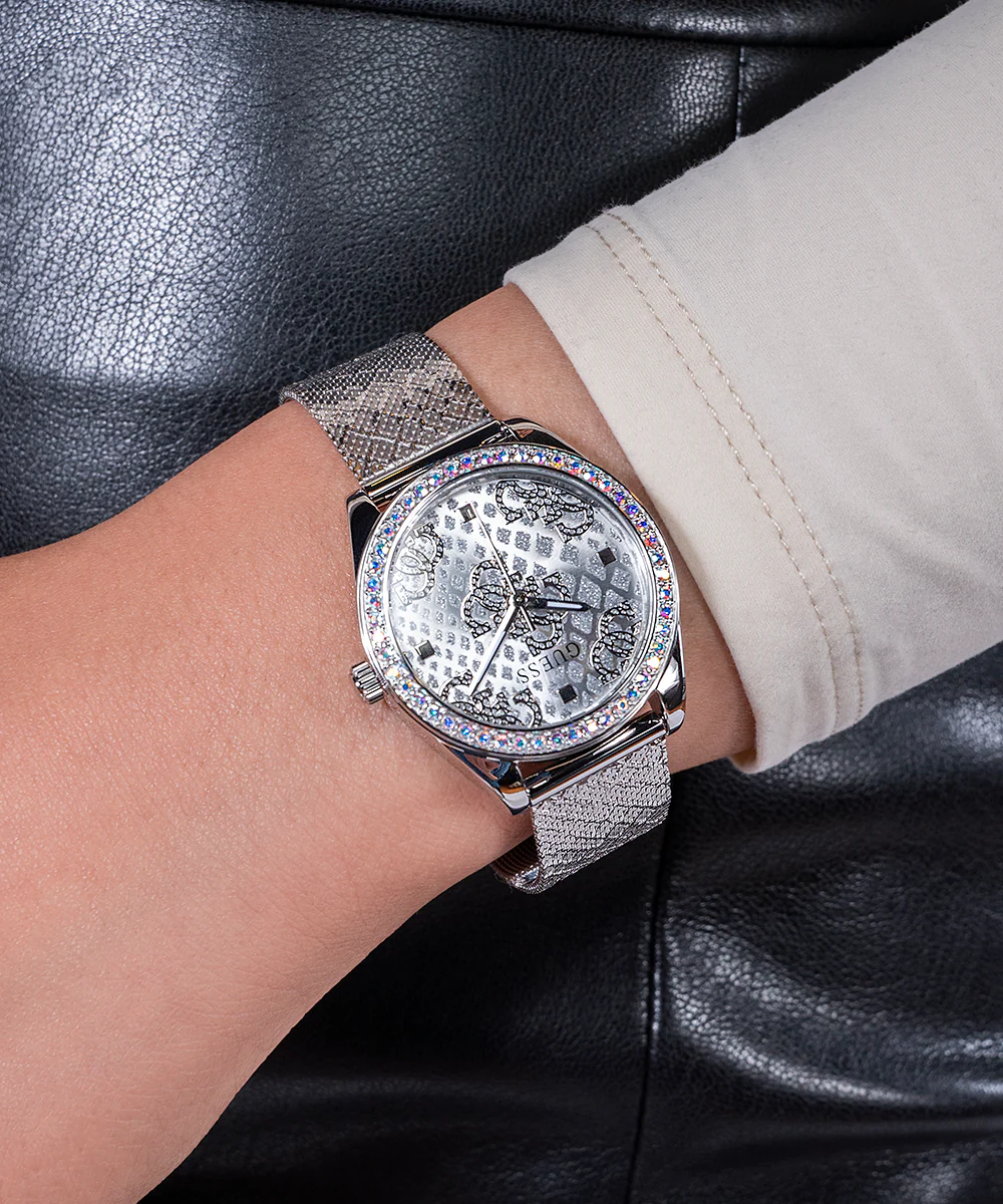 GUESS Ladies Silver Tone Analog Watch - Image 4