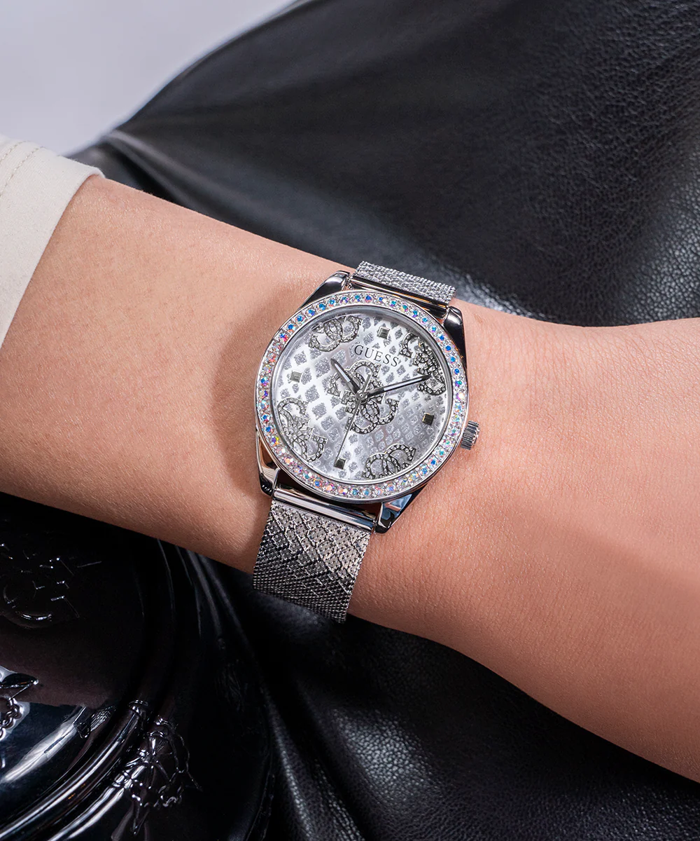 GUESS Ladies Silver Tone Analog Watch - Image 6