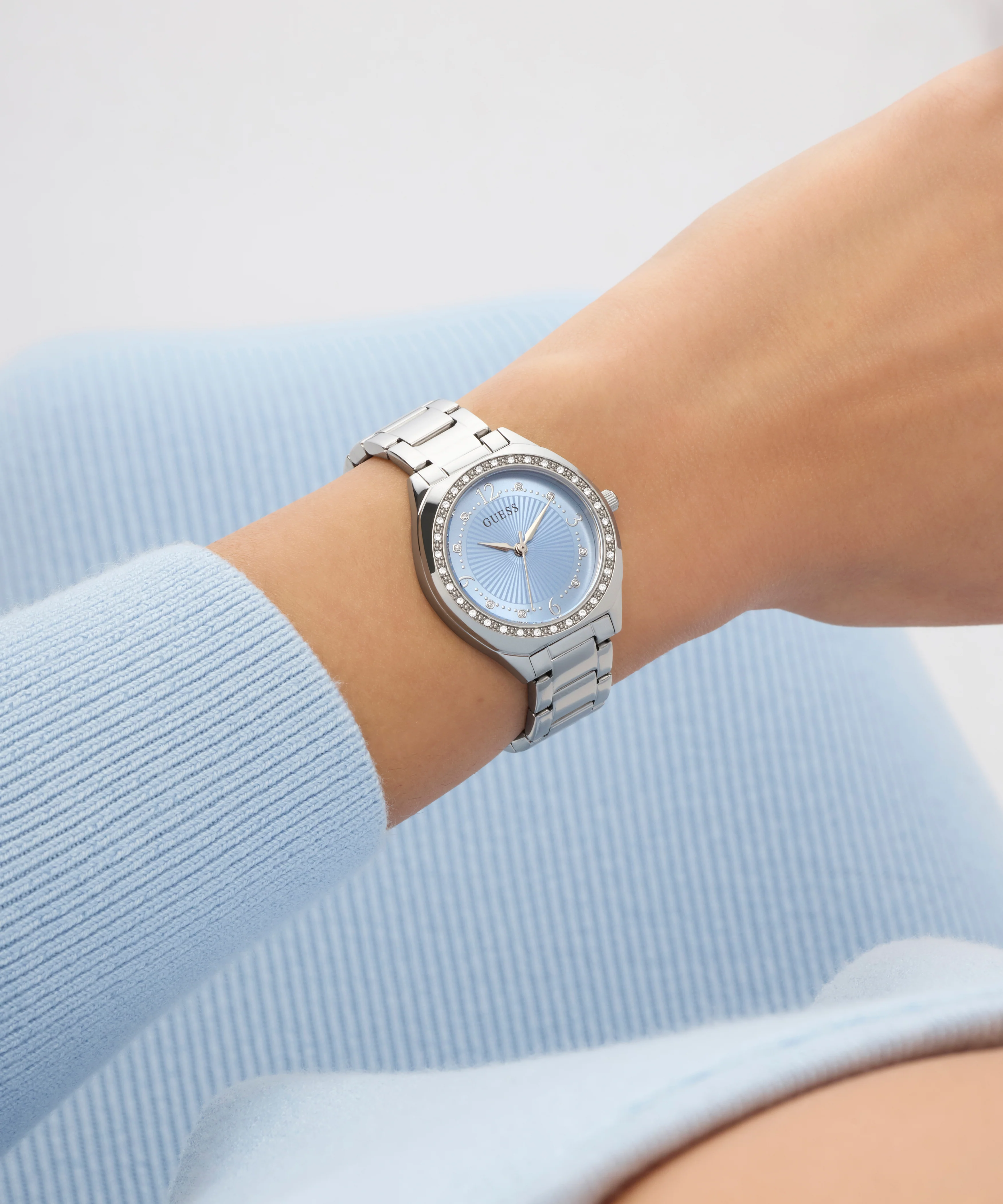 GUESS Ladies Silver Tone Analog Watch - Image 4