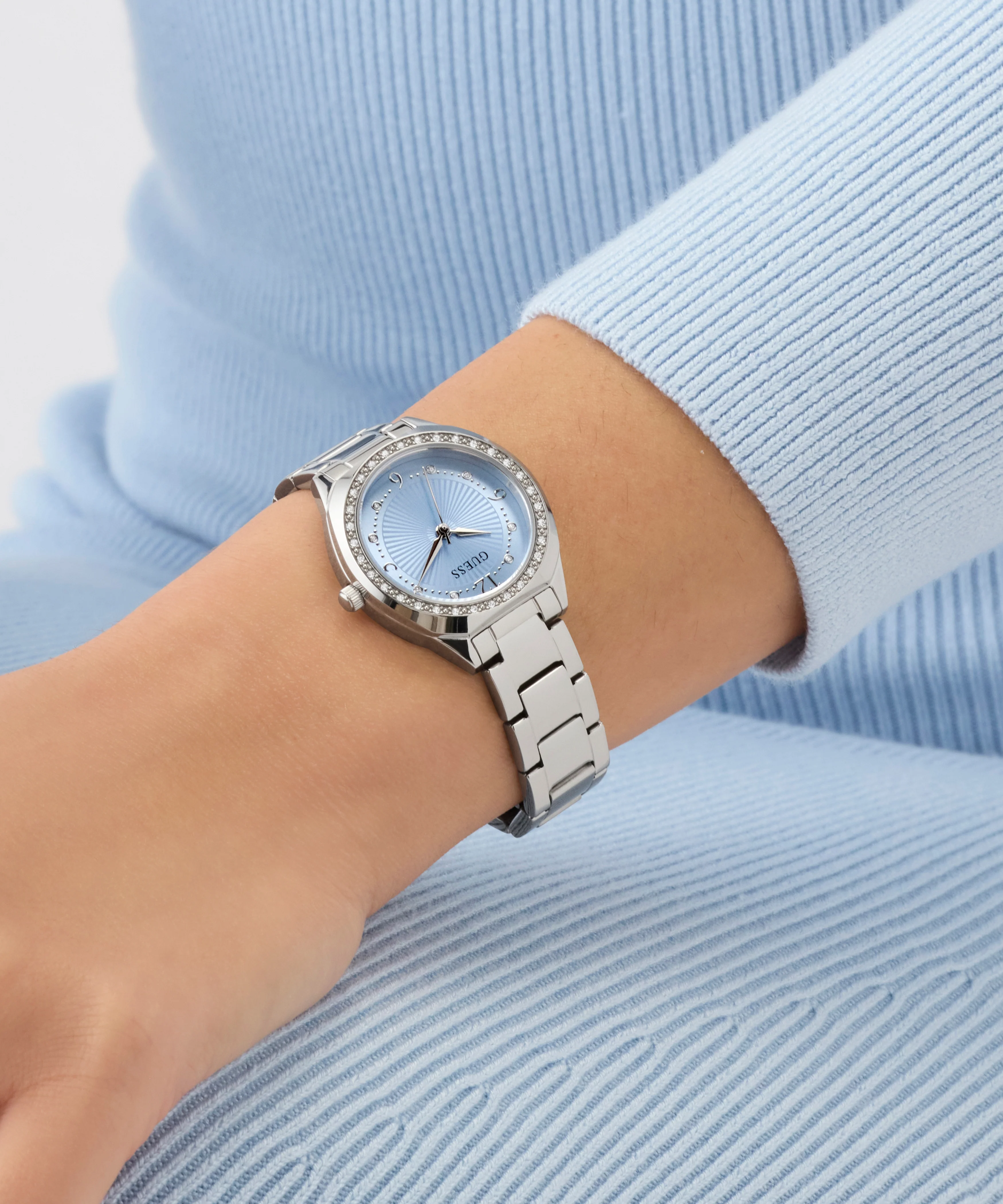 GUESS Ladies Silver Tone Analog Watch - Image 5