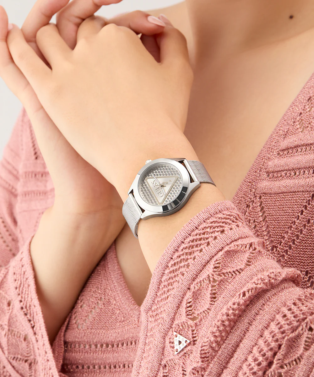 GUESS Ladies Silver Tone Analog Watch - Image 3
