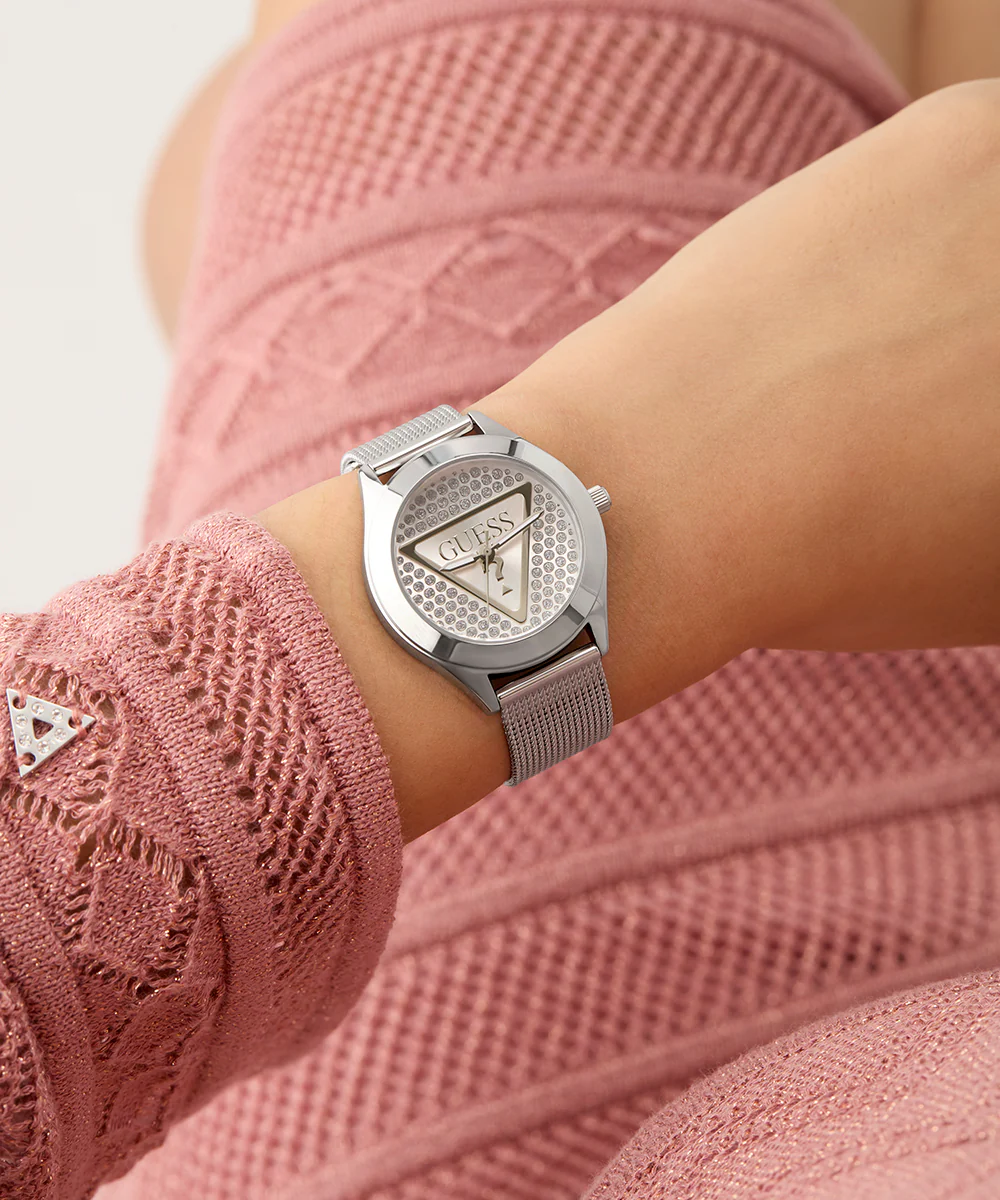 GUESS Ladies Silver Tone Analog Watch - Image 5