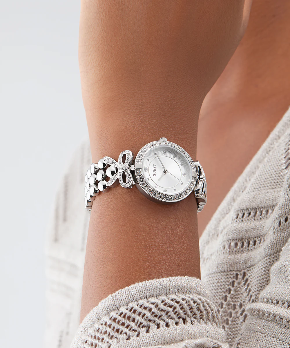 GUESS Ladies Silver Tone Analog Watch - Image 3