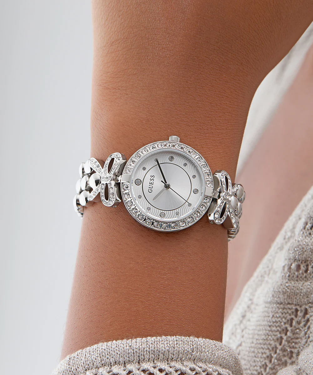GUESS Ladies Silver Tone Analog Watch - Image 5