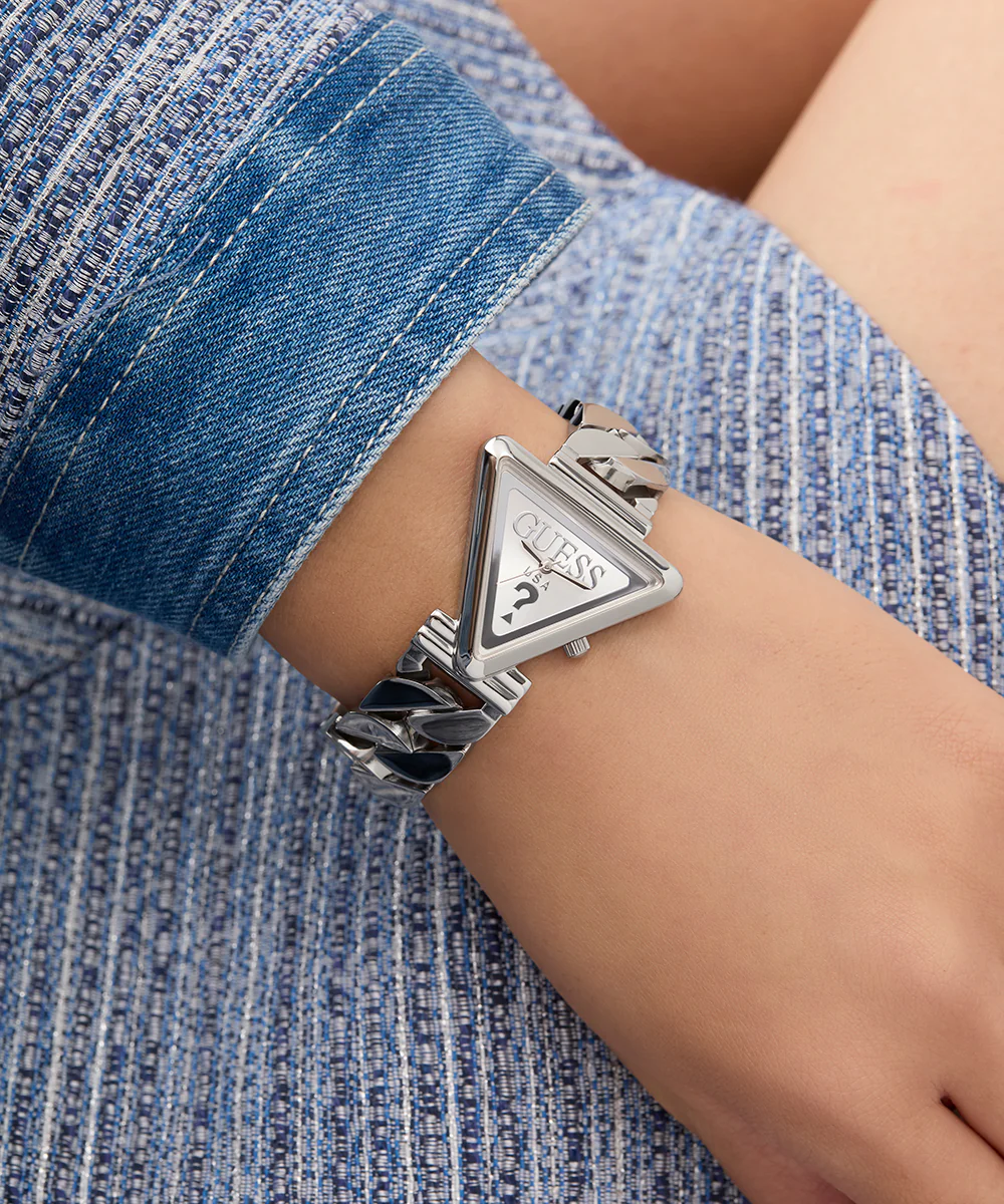 GUESS Ladies Silver Tone Analog Watch - Image 5
