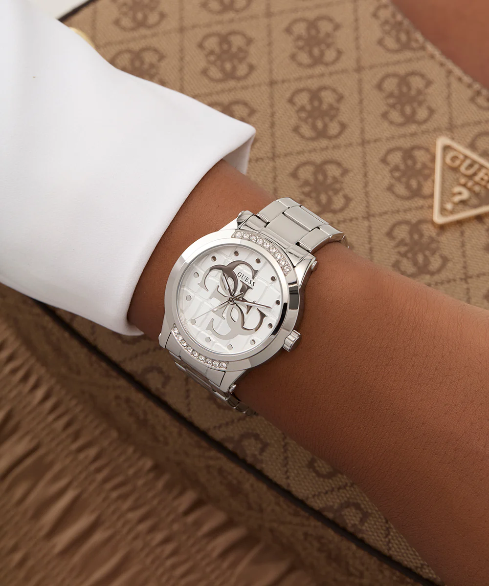 GUESS Ladies Silver Tone Analog Watch - Image 4