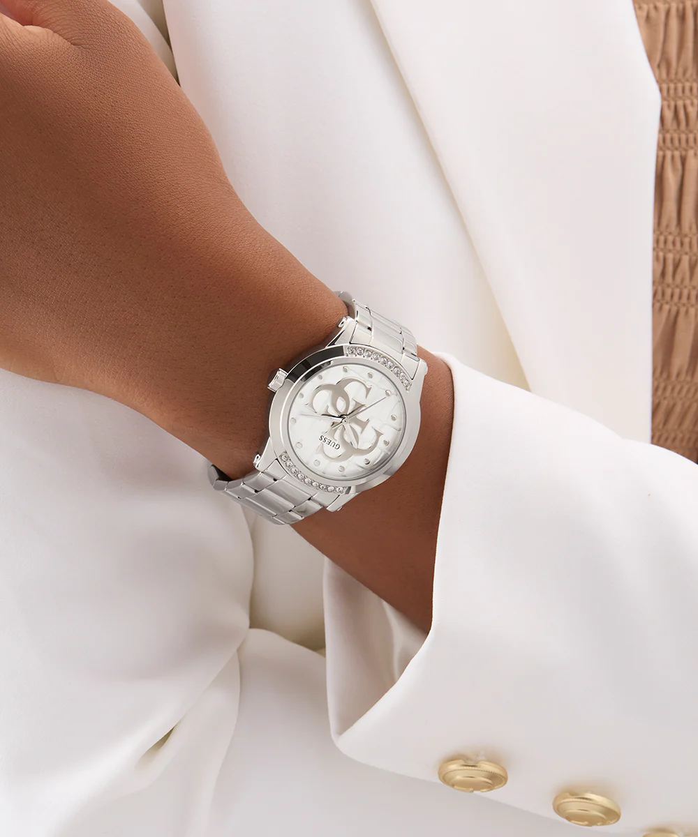 GUESS Ladies Silver Tone Analog Watch - Image 5