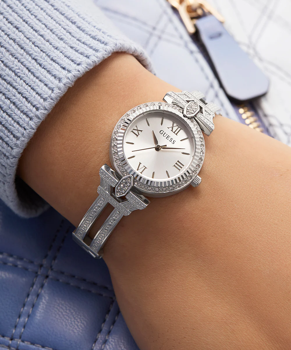 GUESS Ladies Silver Tone Analog Watch - Image 6