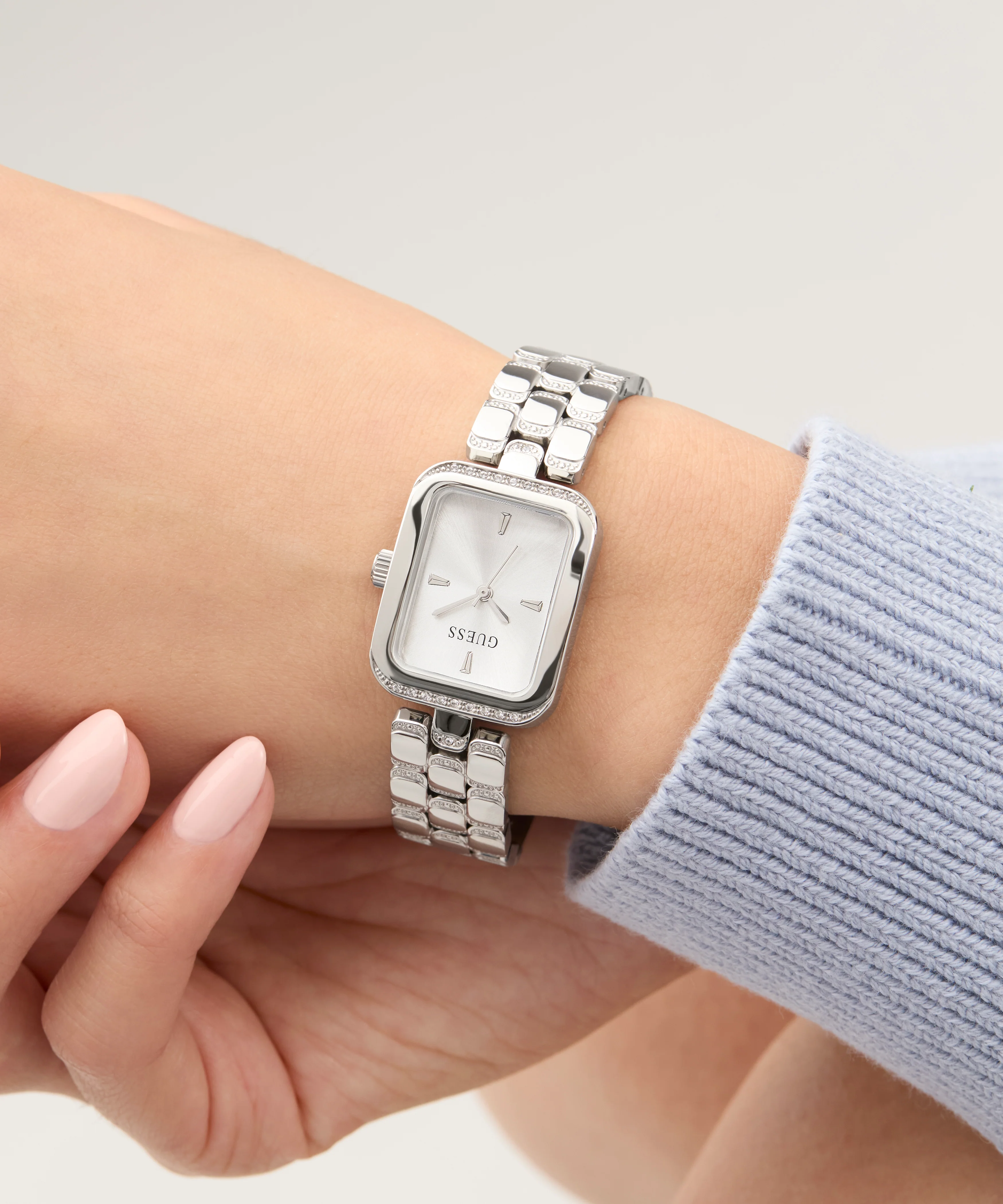 GUESS Ladies Silver Tone Analog Watch - Image 7