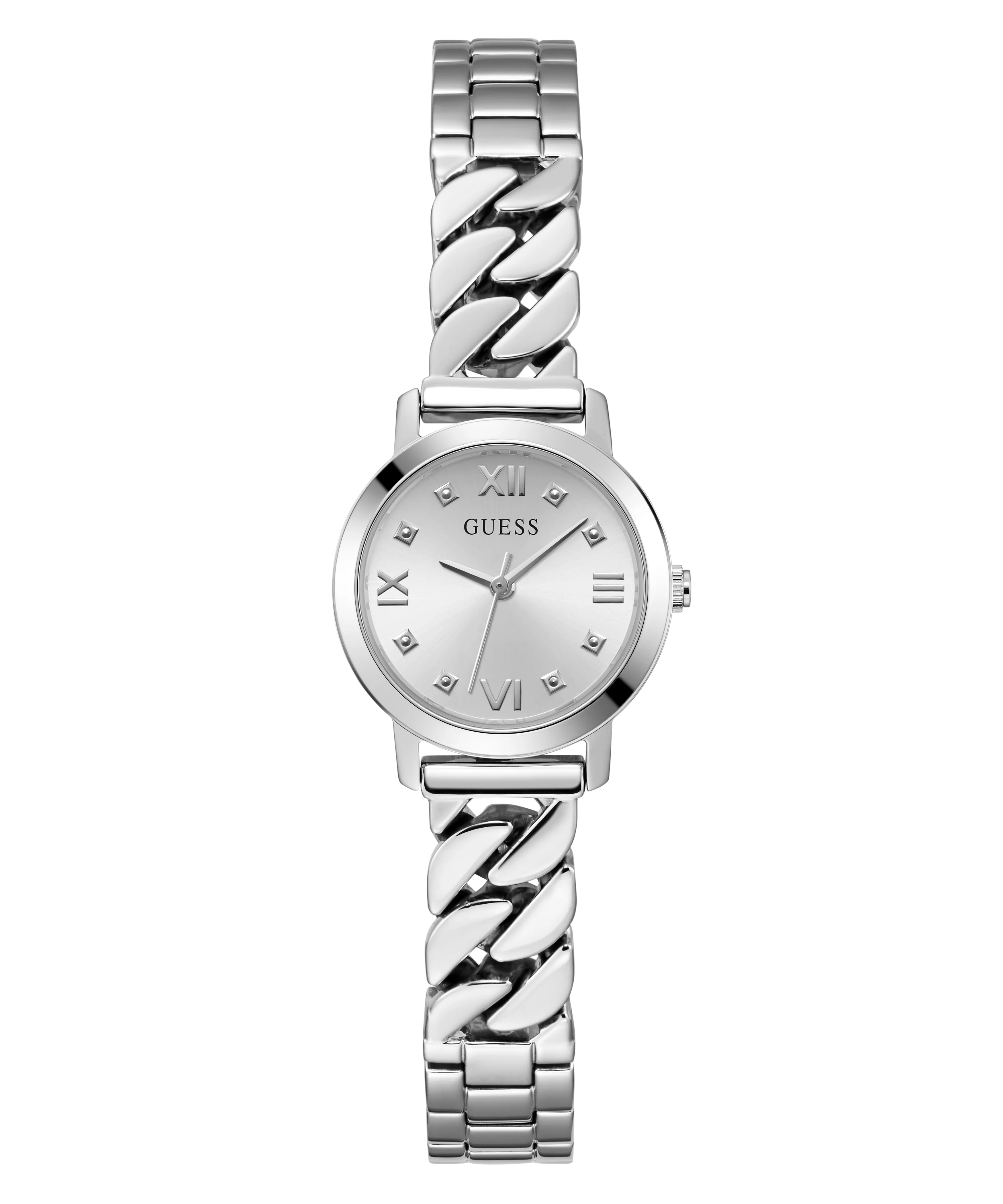 GUESS Ladies Silver Tone Analog Watch - Image 4
