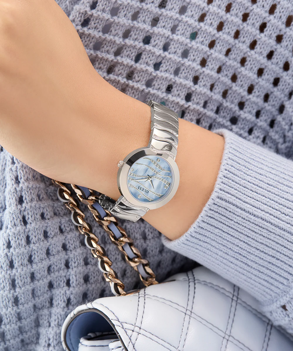 GUESS Ladies Silver Tone Analog Watch - Image 5