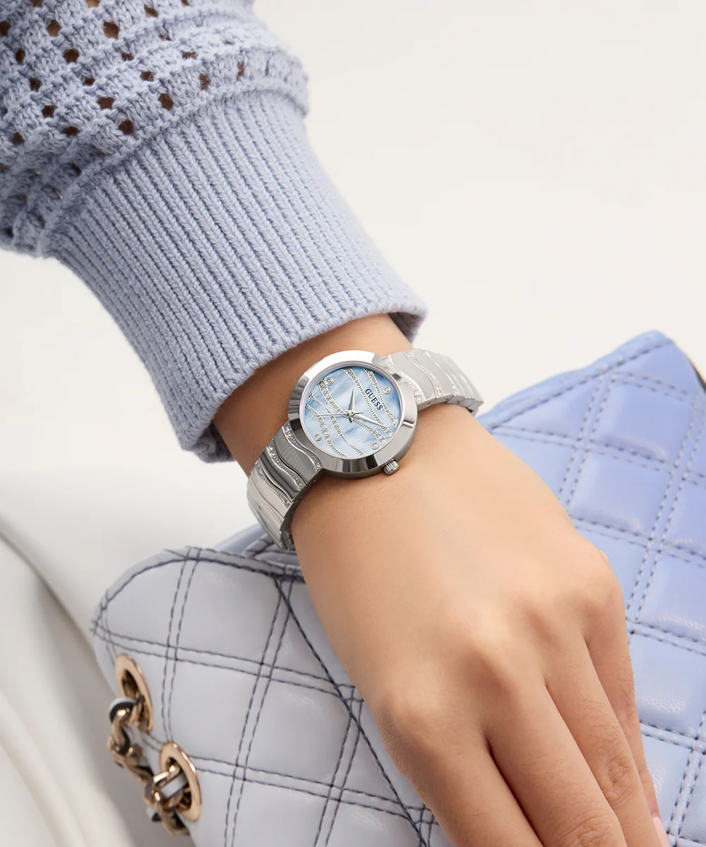 GUESS Ladies Silver Tone Analog Watch - Image 6