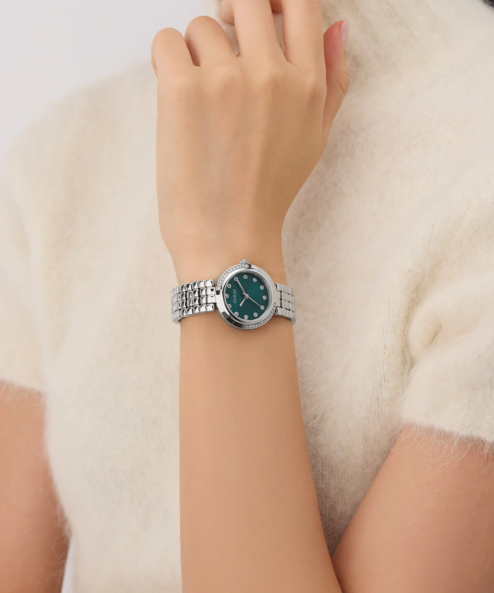 GUESS Ladies Silver Tone Analog Watch - Image 5