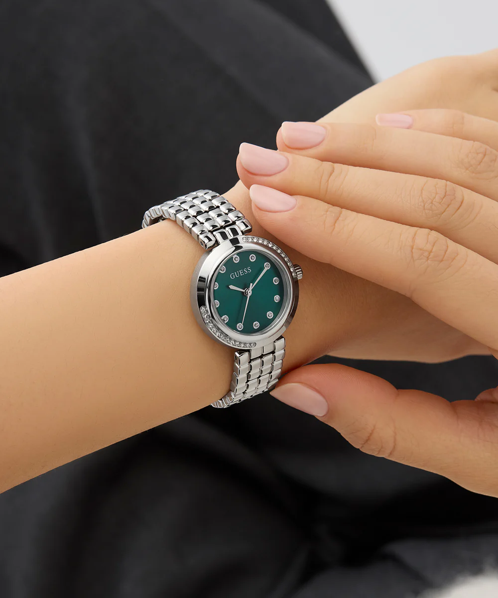 GUESS Ladies Silver Tone Analog Watch - Image 6