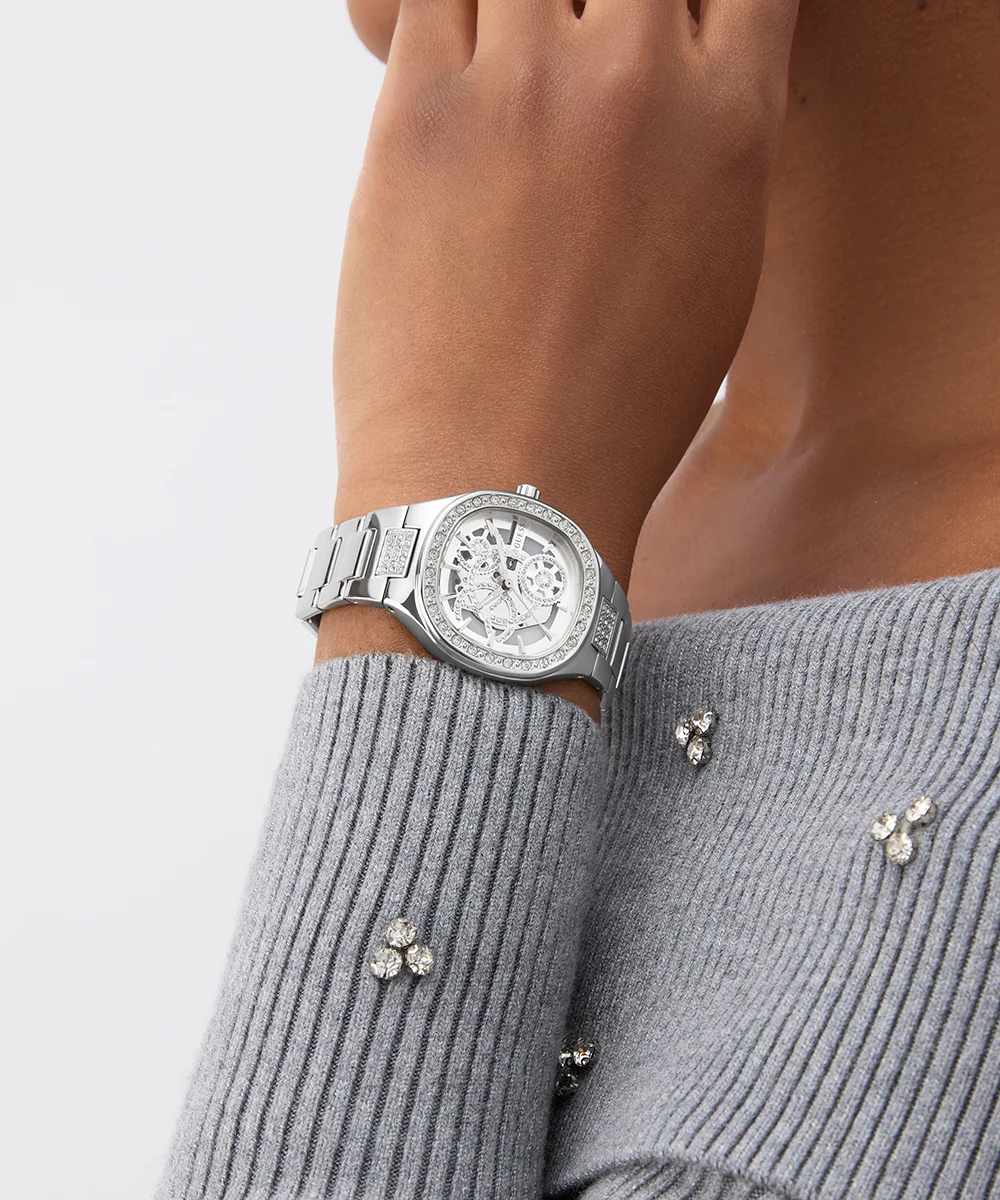 GUESS Ladies Silver Tone Analog Watch - Image 6