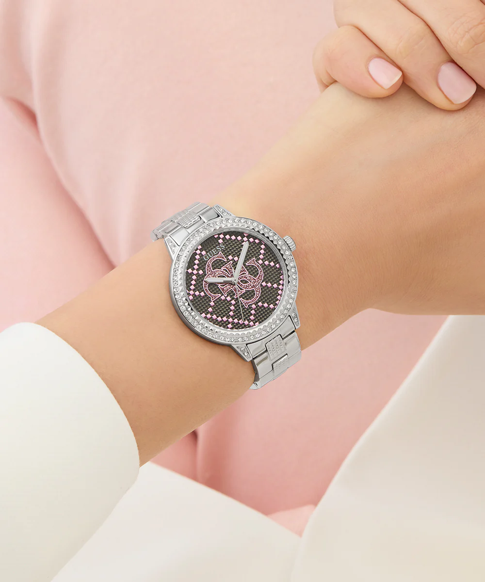 GUESS Ladies Silver Tone Analog Watch - Image 5