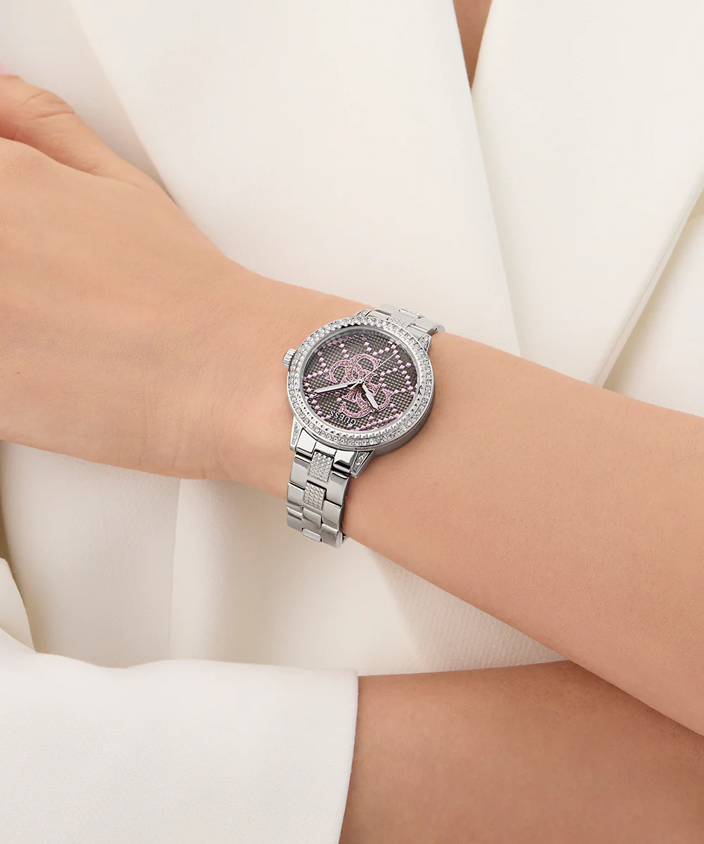 GUESS Ladies Silver Tone Analog Watch - Image 6