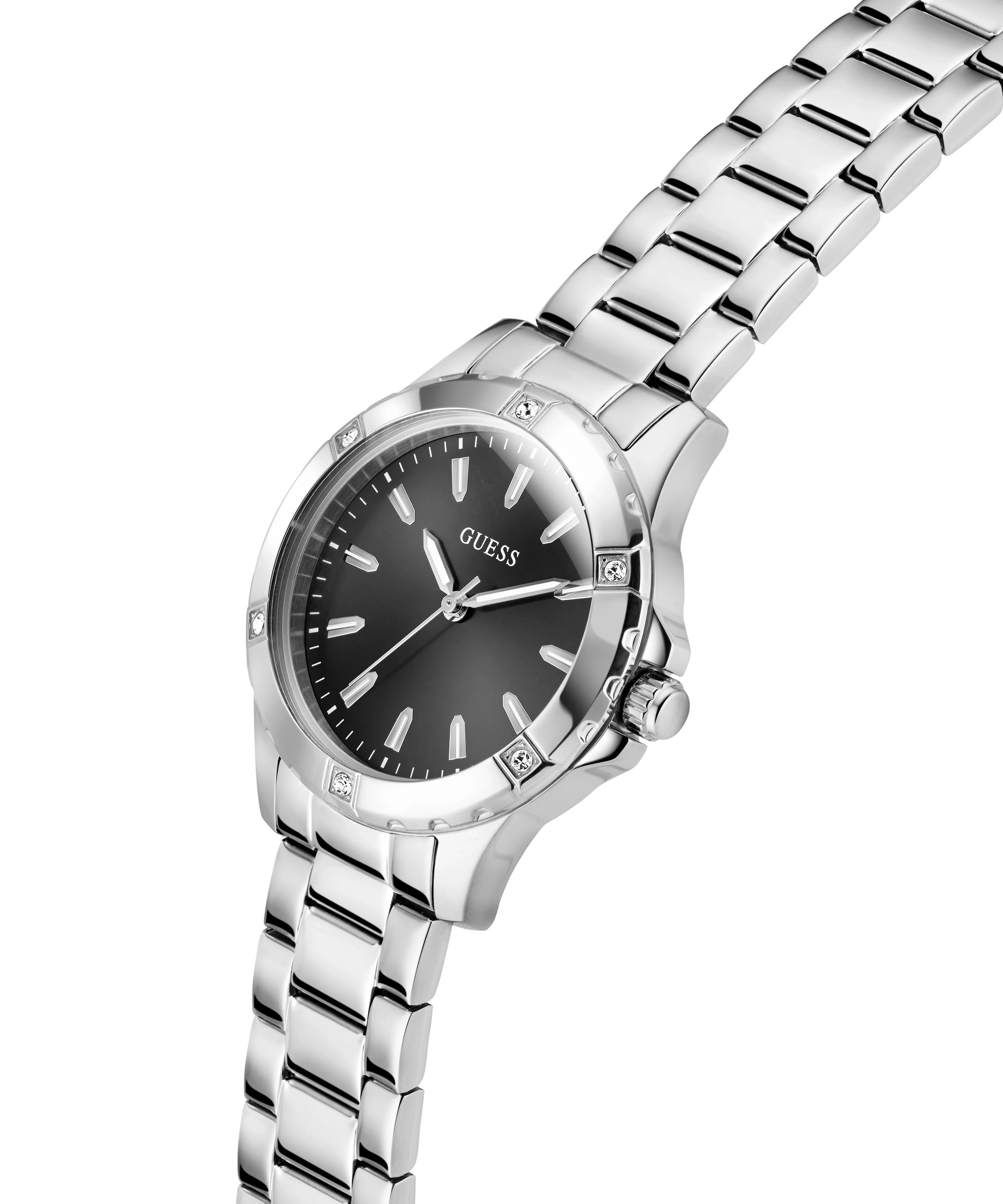 GUESS Ladies Silver Tone Analog Watch - Image 3