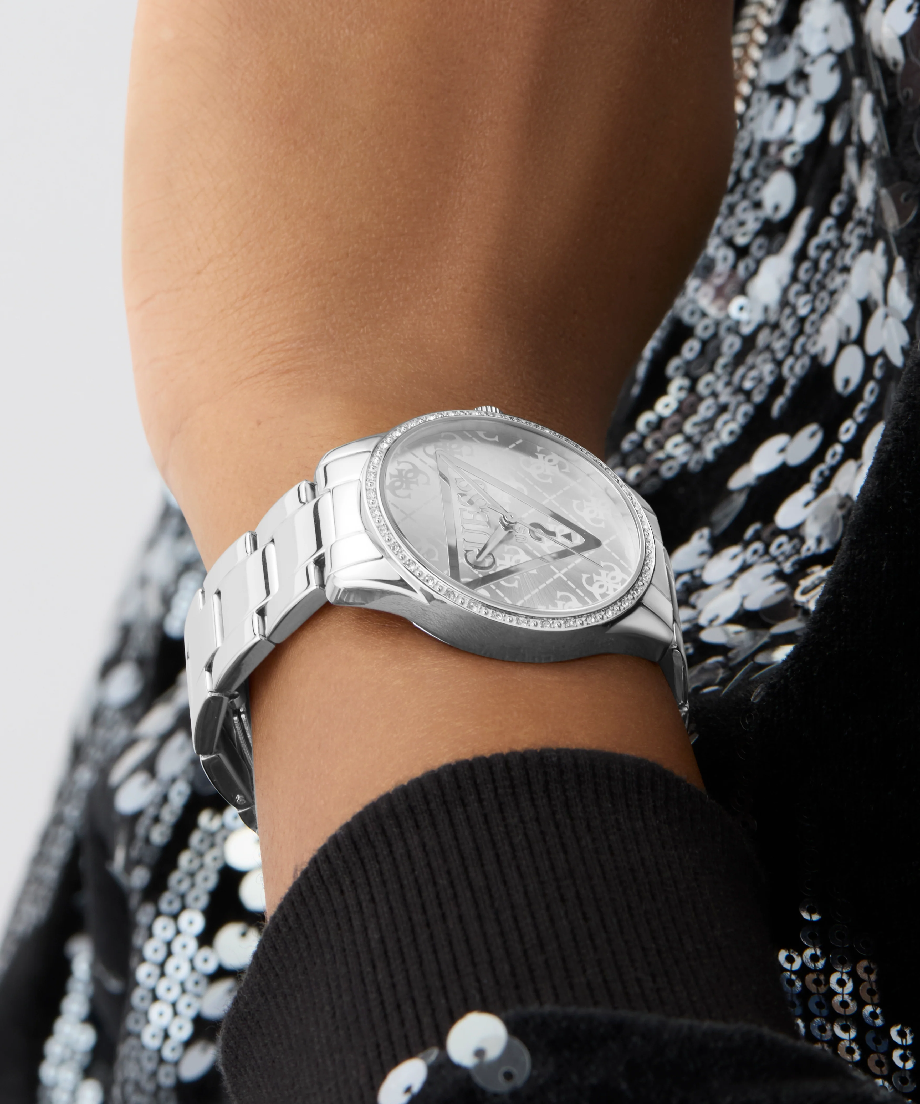 GUESS Ladies Silver Tone Analog Watch - Image 2