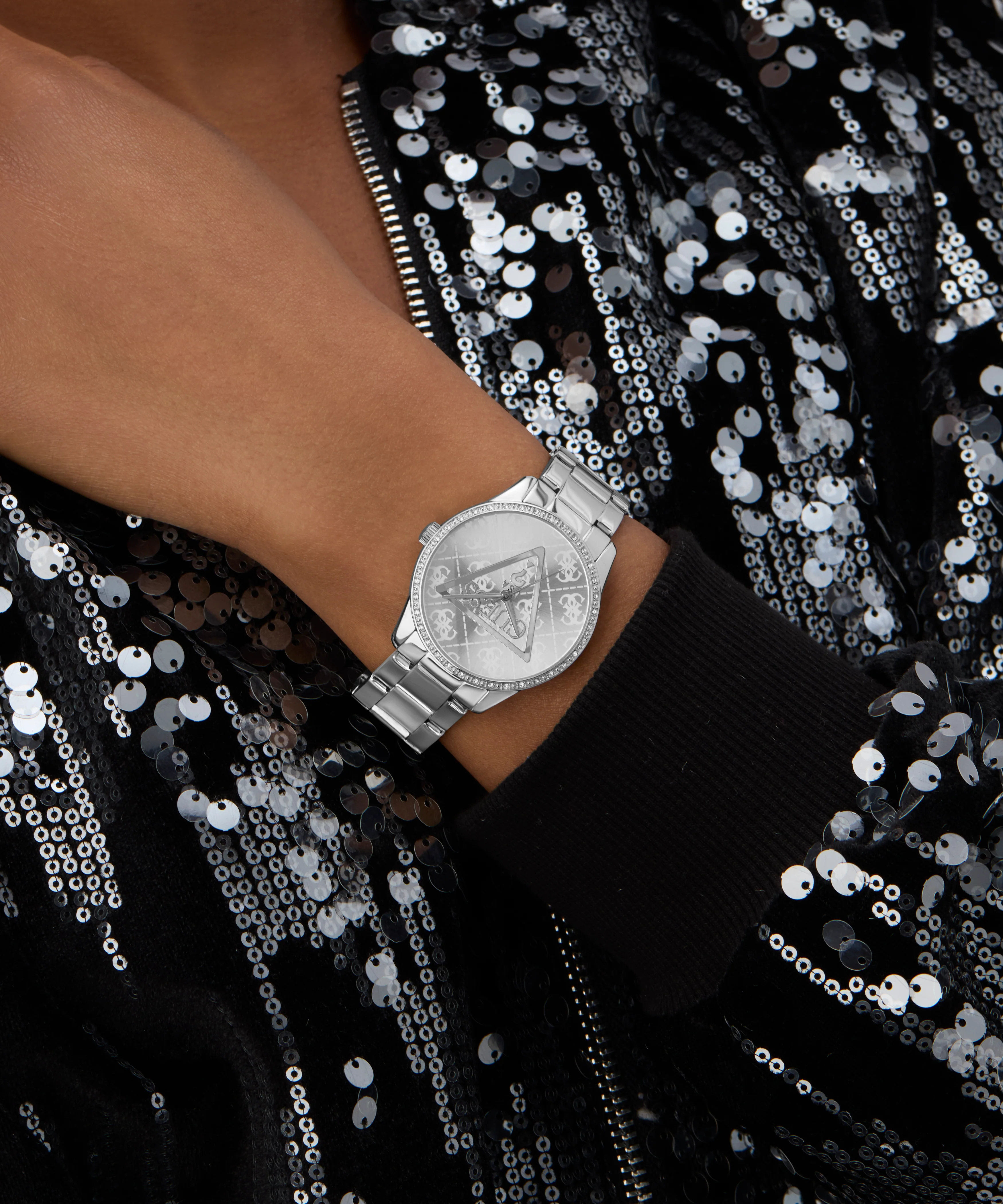 GUESS Ladies Silver Tone Analog Watch - Image 7