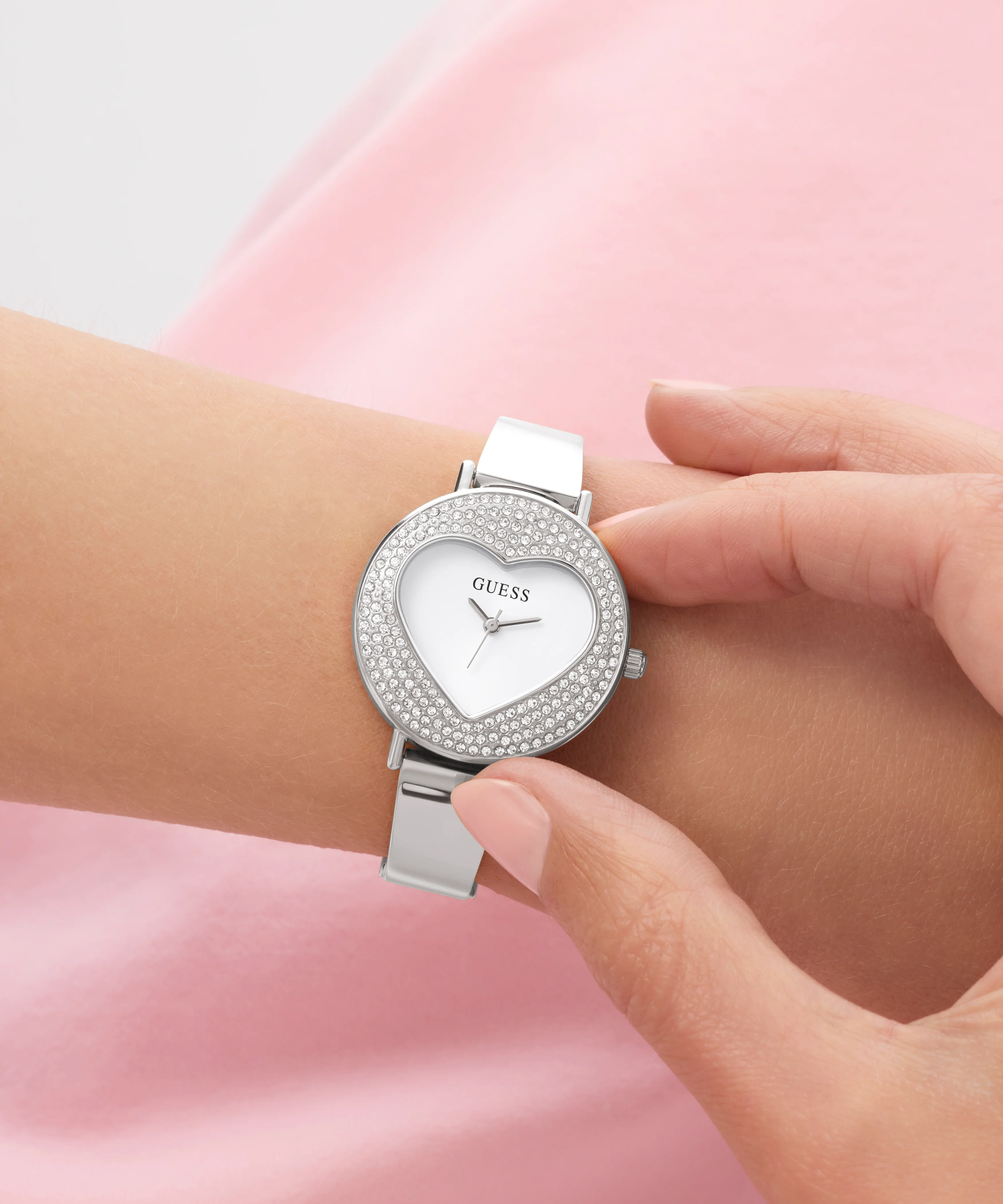GUESS Ladies Silver Tone Analog Watch - Image 2