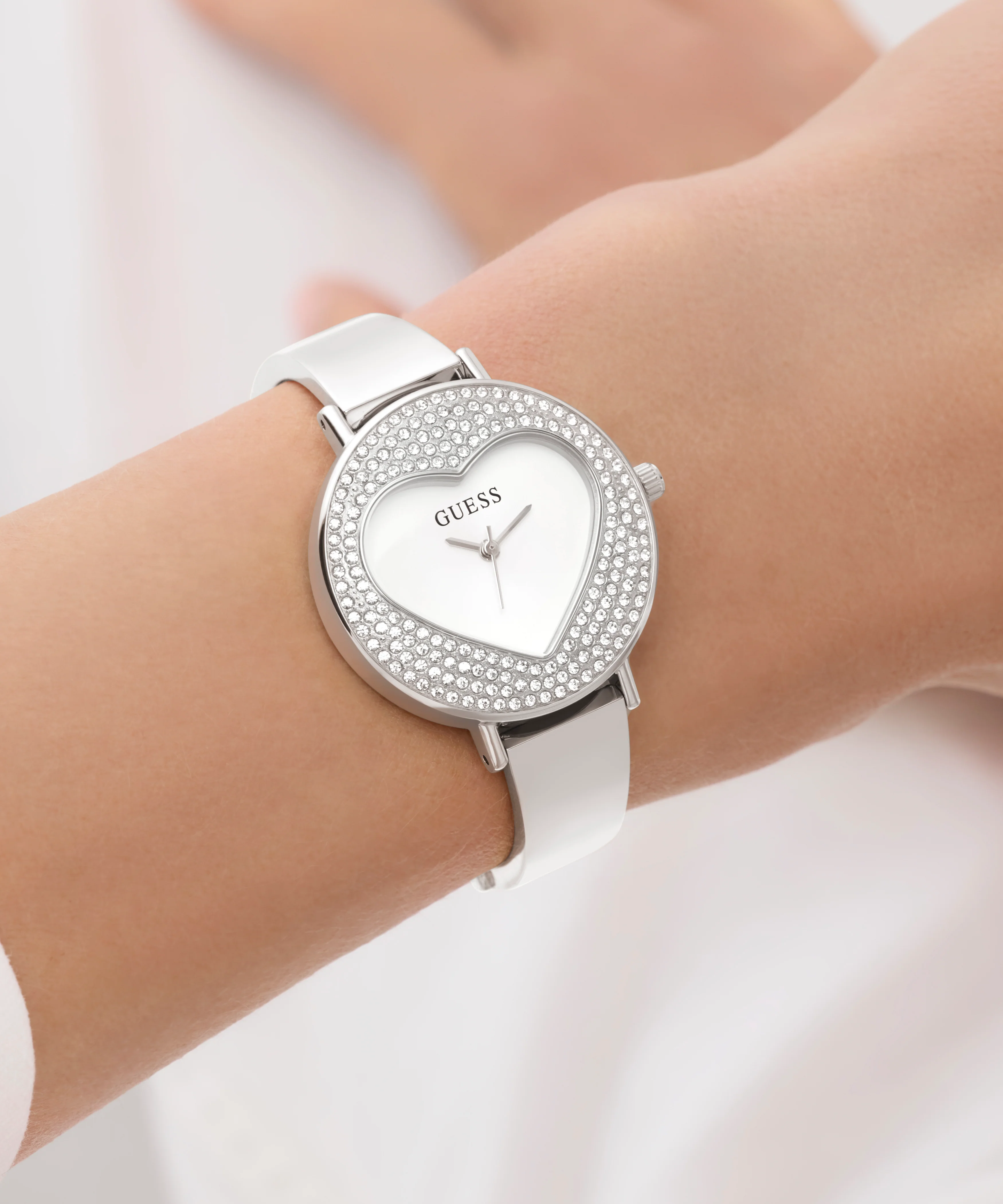 GUESS Ladies Silver Tone Analog Watch - Image 4