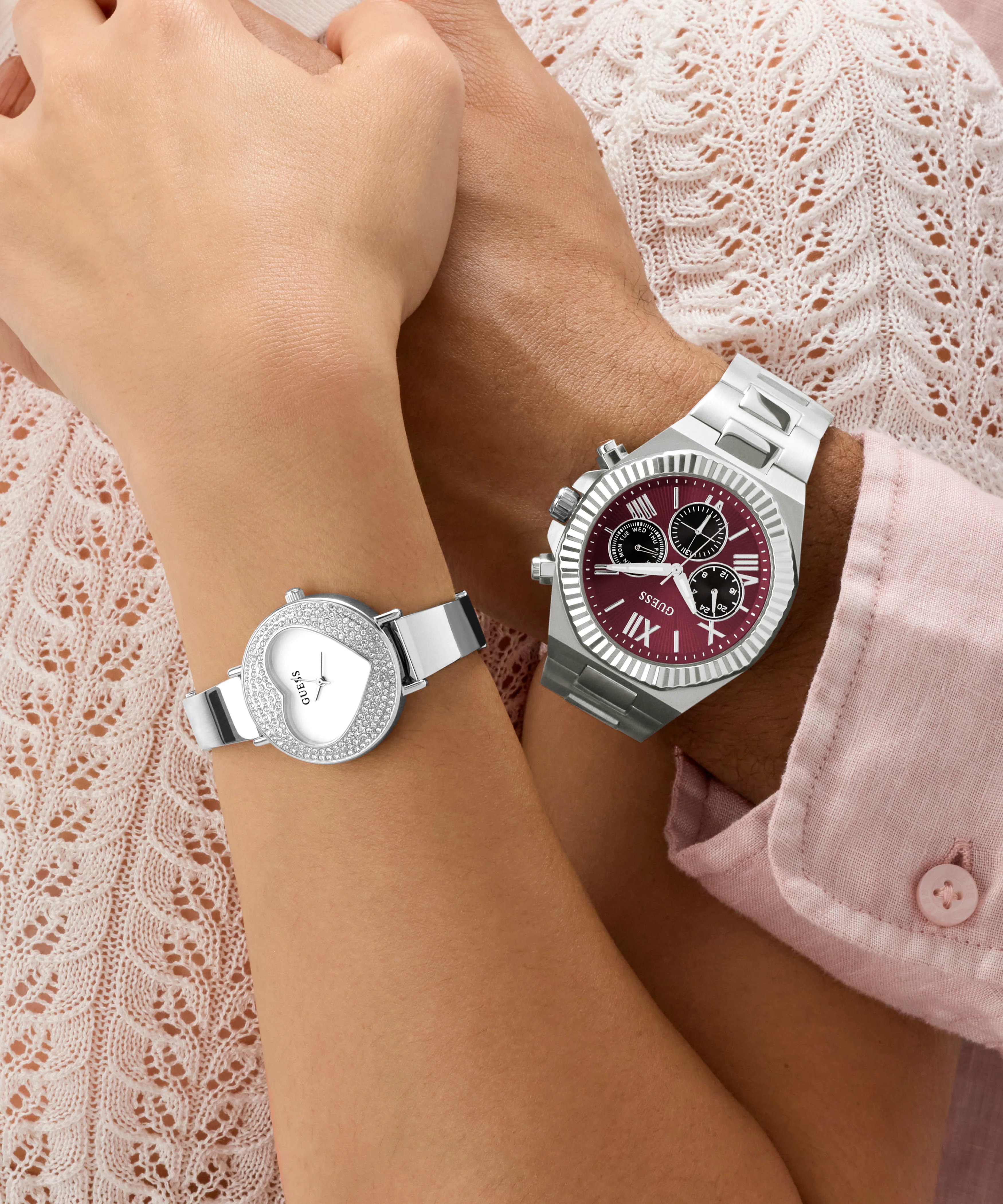 GUESS Ladies Silver Tone Analog Watch - Image 5