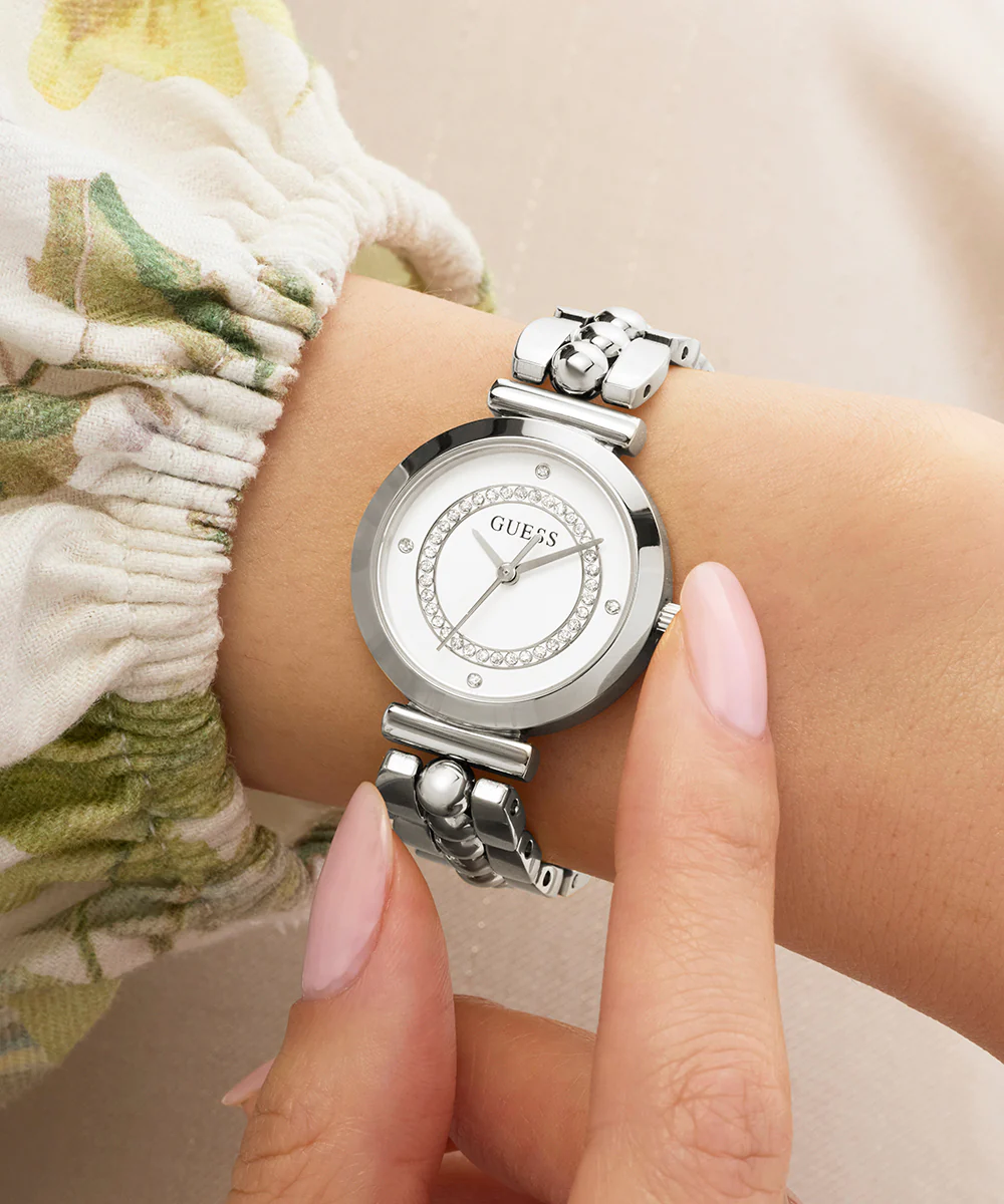 GUESS Ladies Silver Tone Analog Watch - Image 4