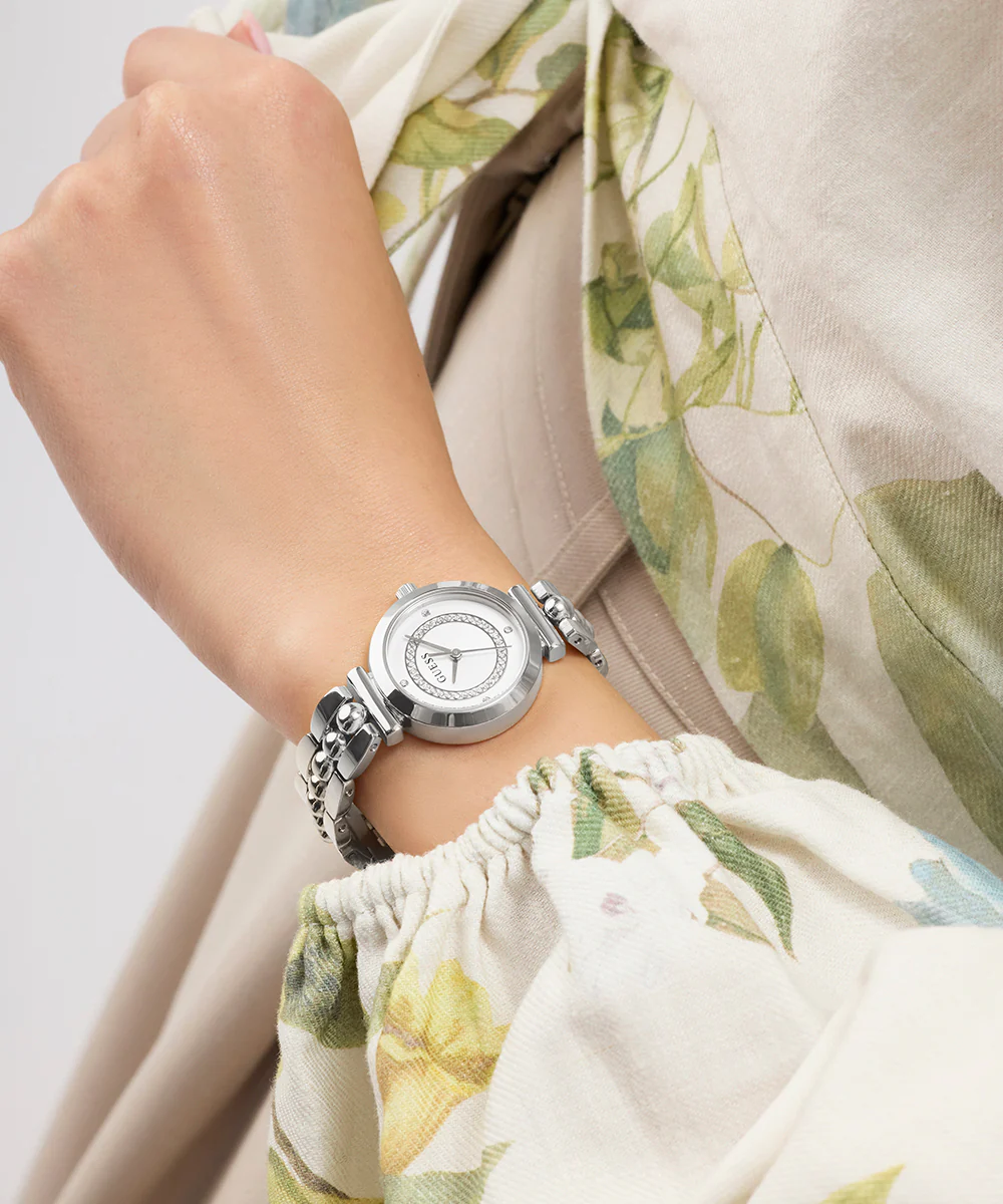 GUESS Ladies Silver Tone Analog Watch - Image 5
